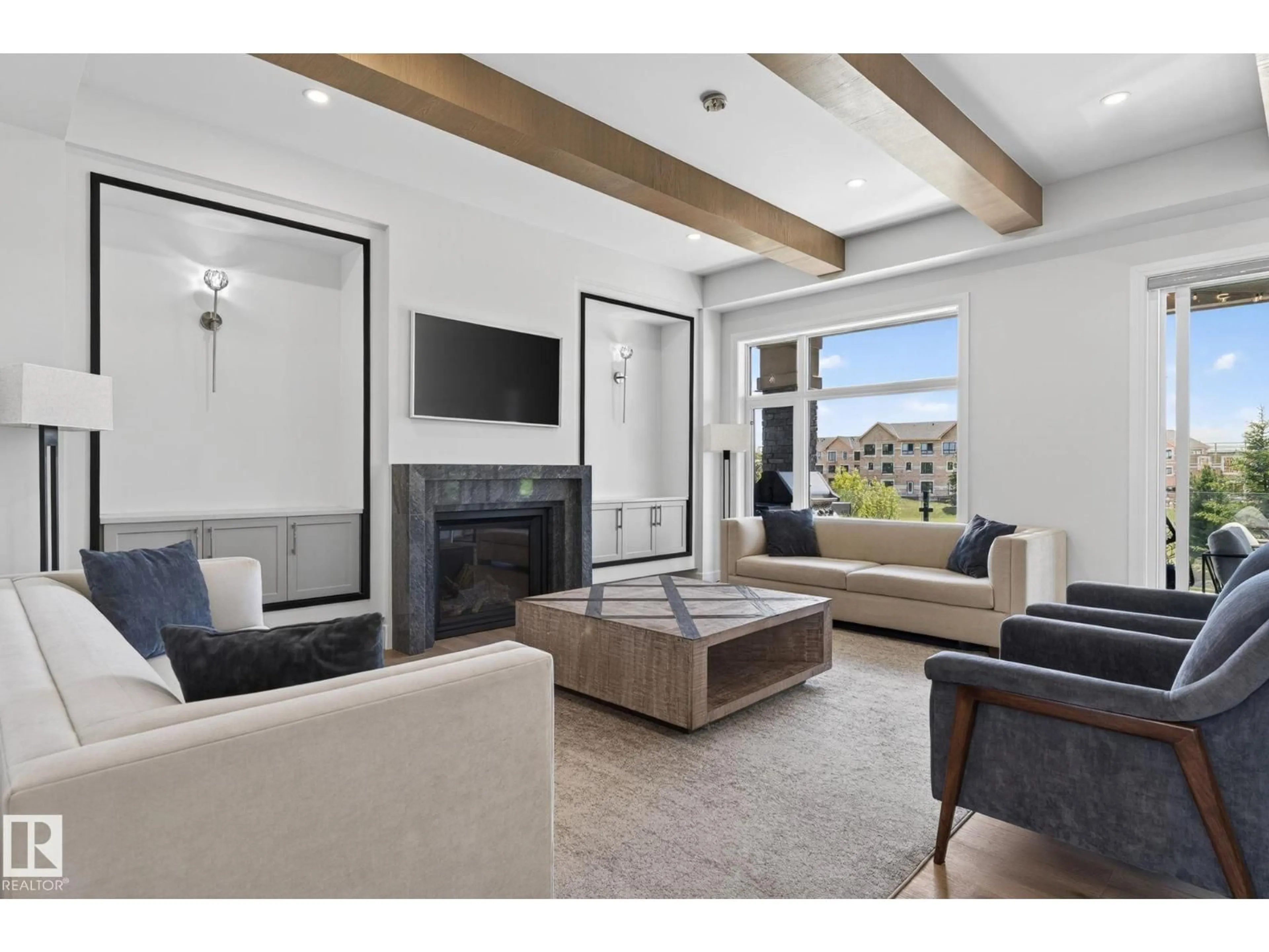 Living room with furniture, unknown for GR SW - 1153 HAINSTOCK GREEN, Edmonton Alberta T6W3B6