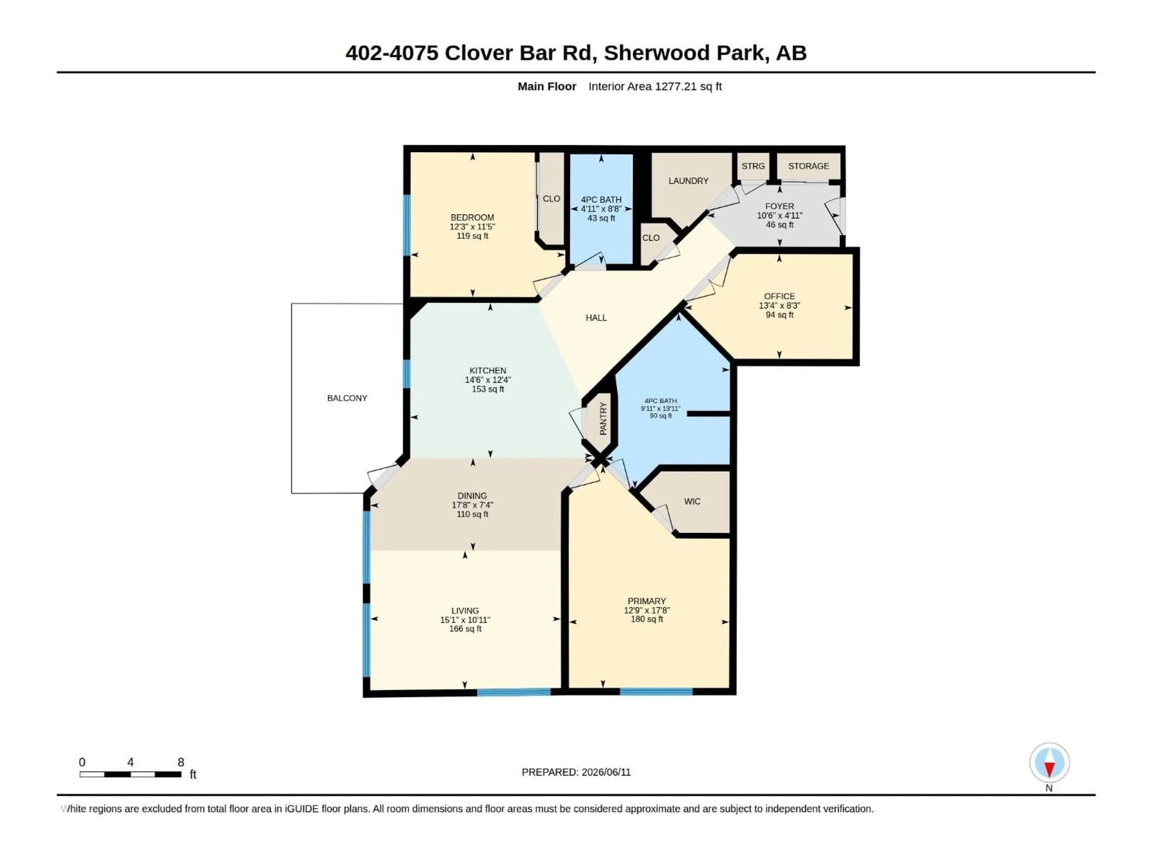 Floor plan for #402 - 4075 CLOVER BAR RD, Sherwood Park Alberta T8H0R6