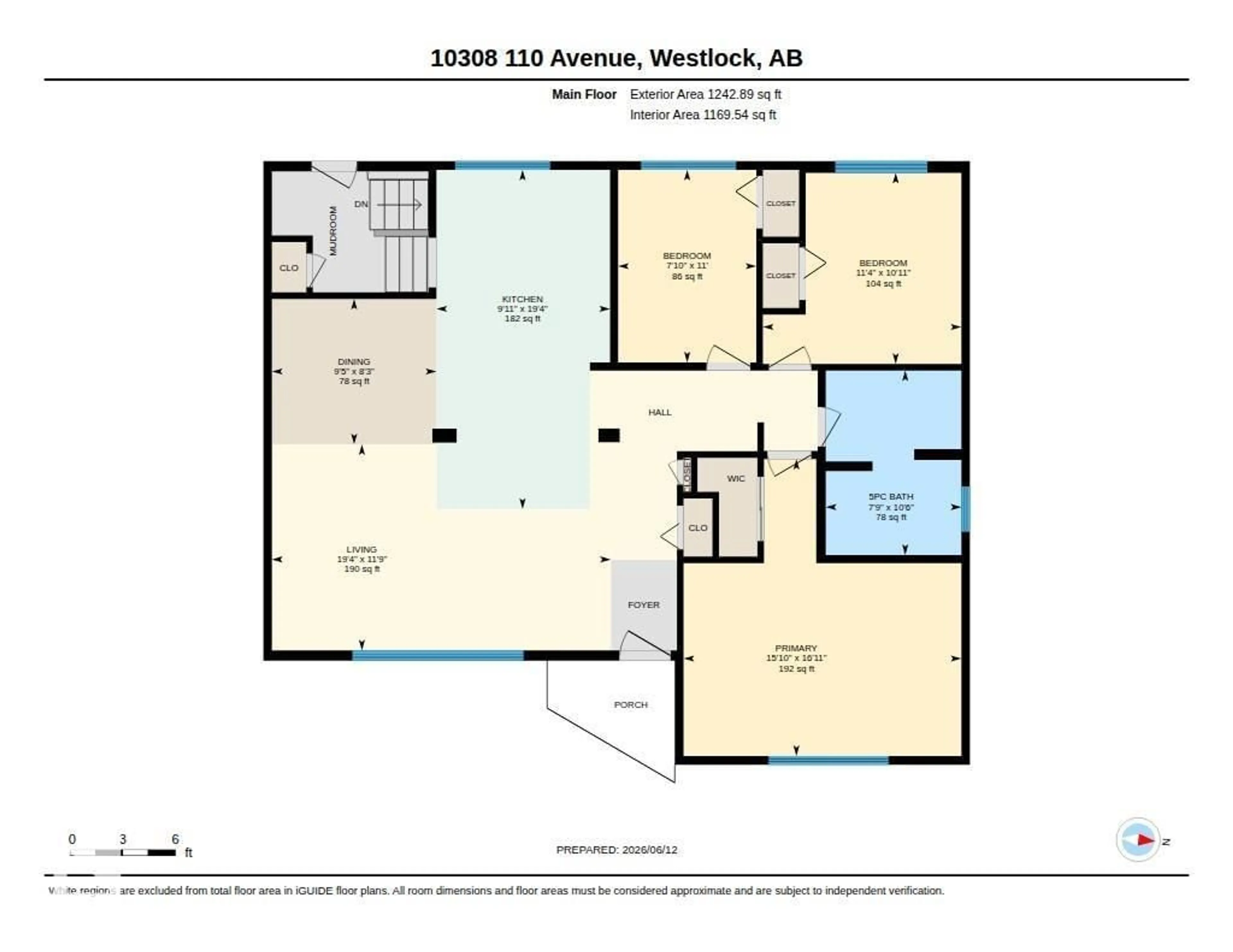 Floor plan for 10308 110 AV, Westlock Alberta T7P1G2