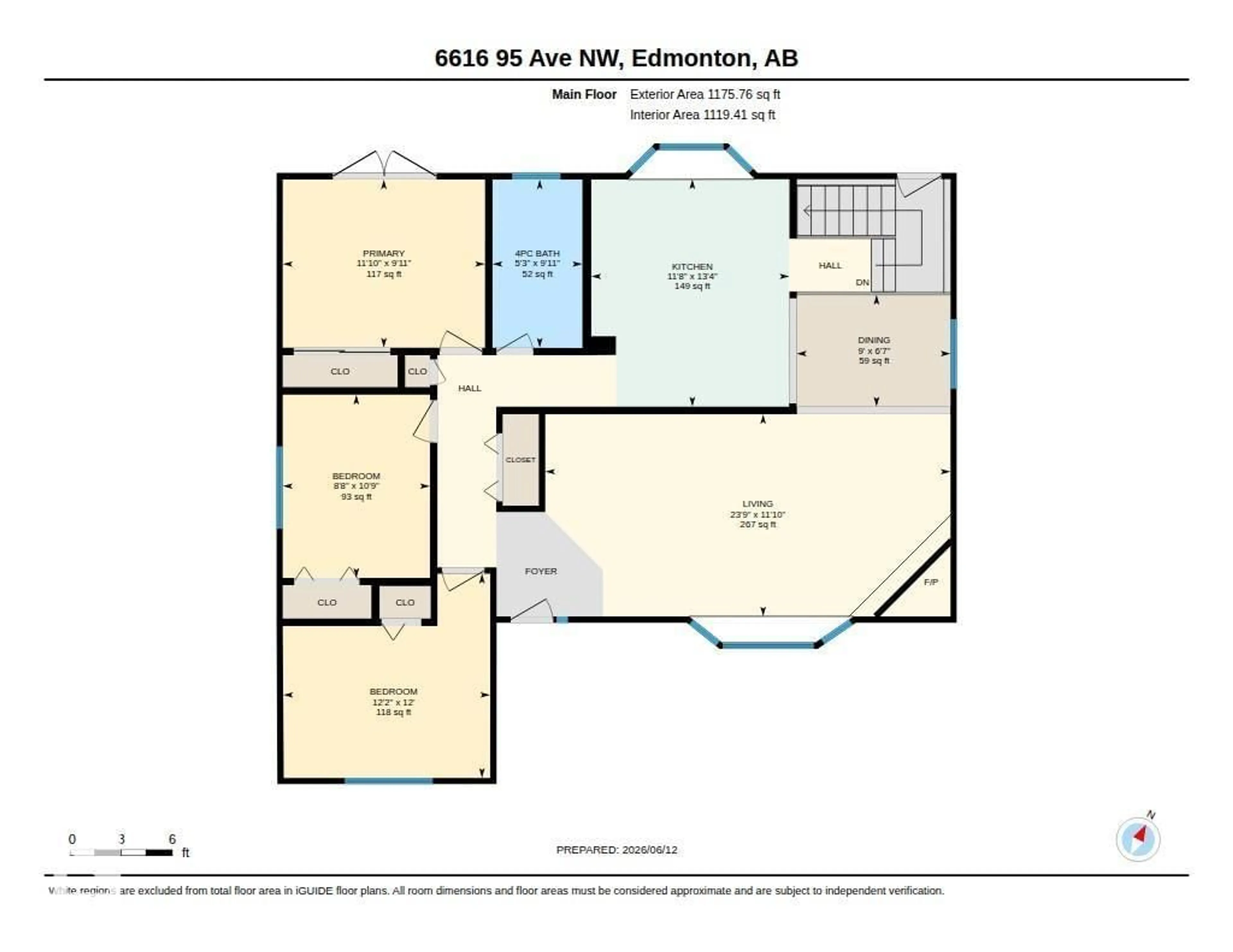 Floor plan for 6616 95 AV, Edmonton Alberta T6B1A7