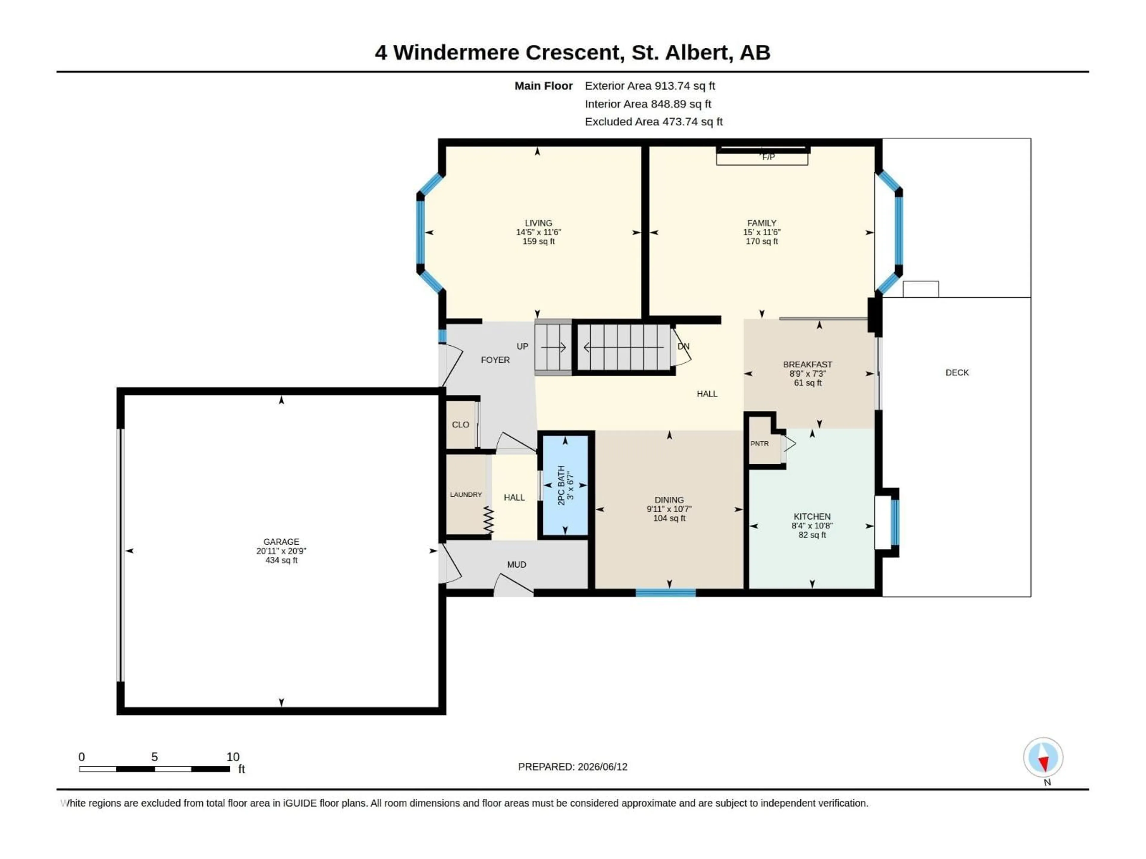 Floor plan for 4 WINDERMERE CR, St. Albert Alberta T8N3S5