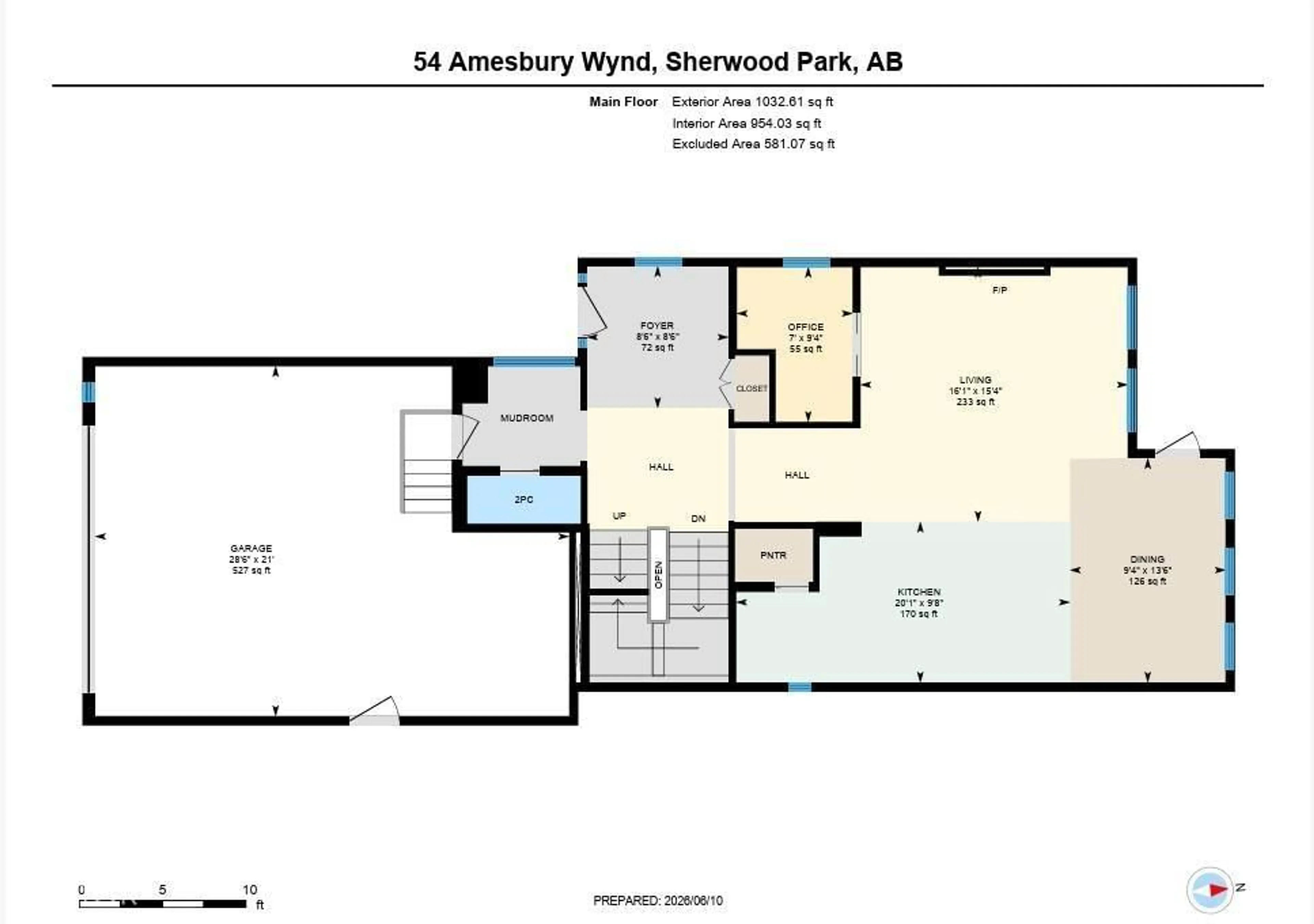 Floor plan for 54 AMESBURY WD, Sherwood Park Alberta T8B0C2