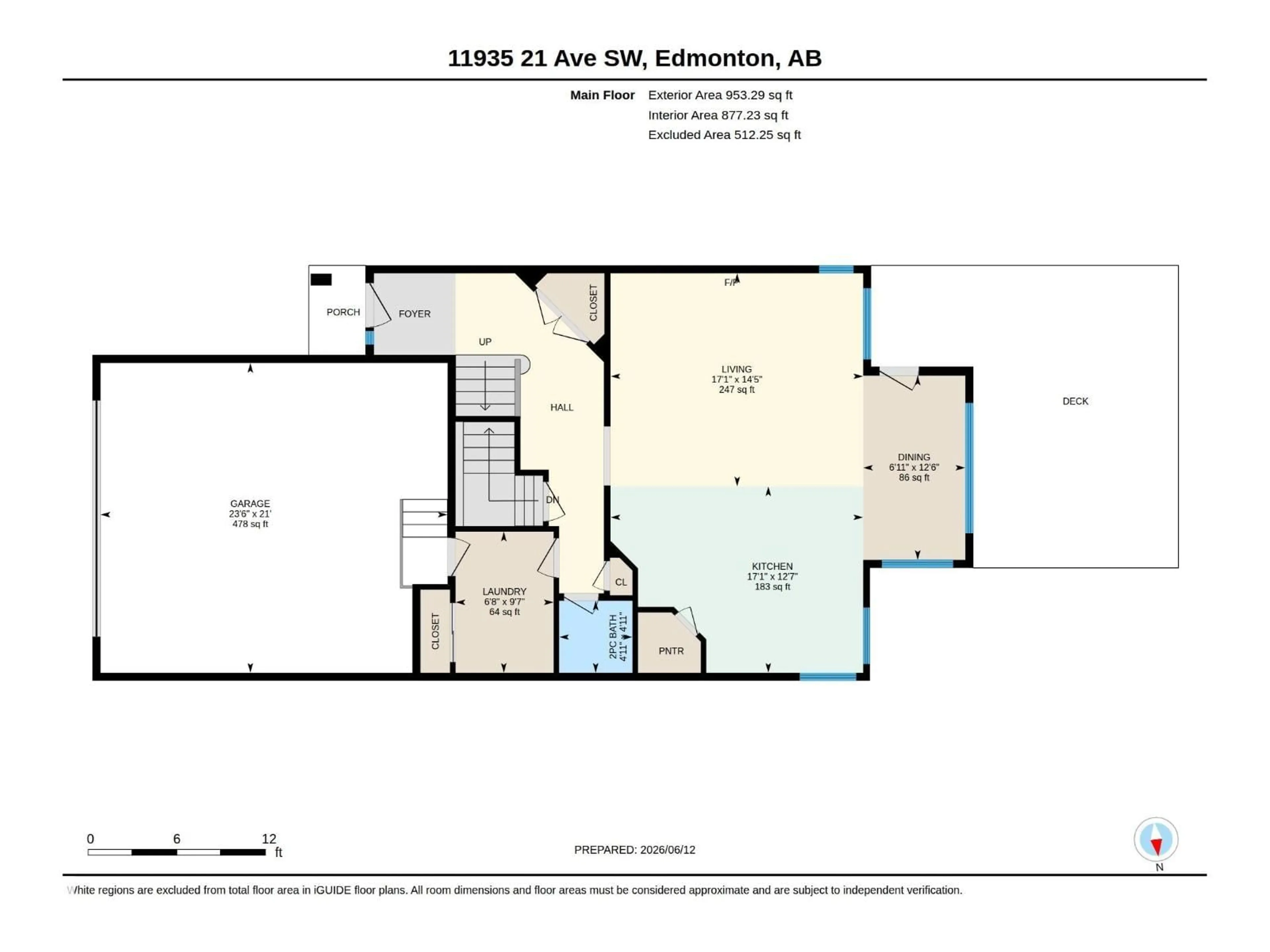 Floor plan for SW - 11935 21 AV, Edmonton Alberta T6W0C8