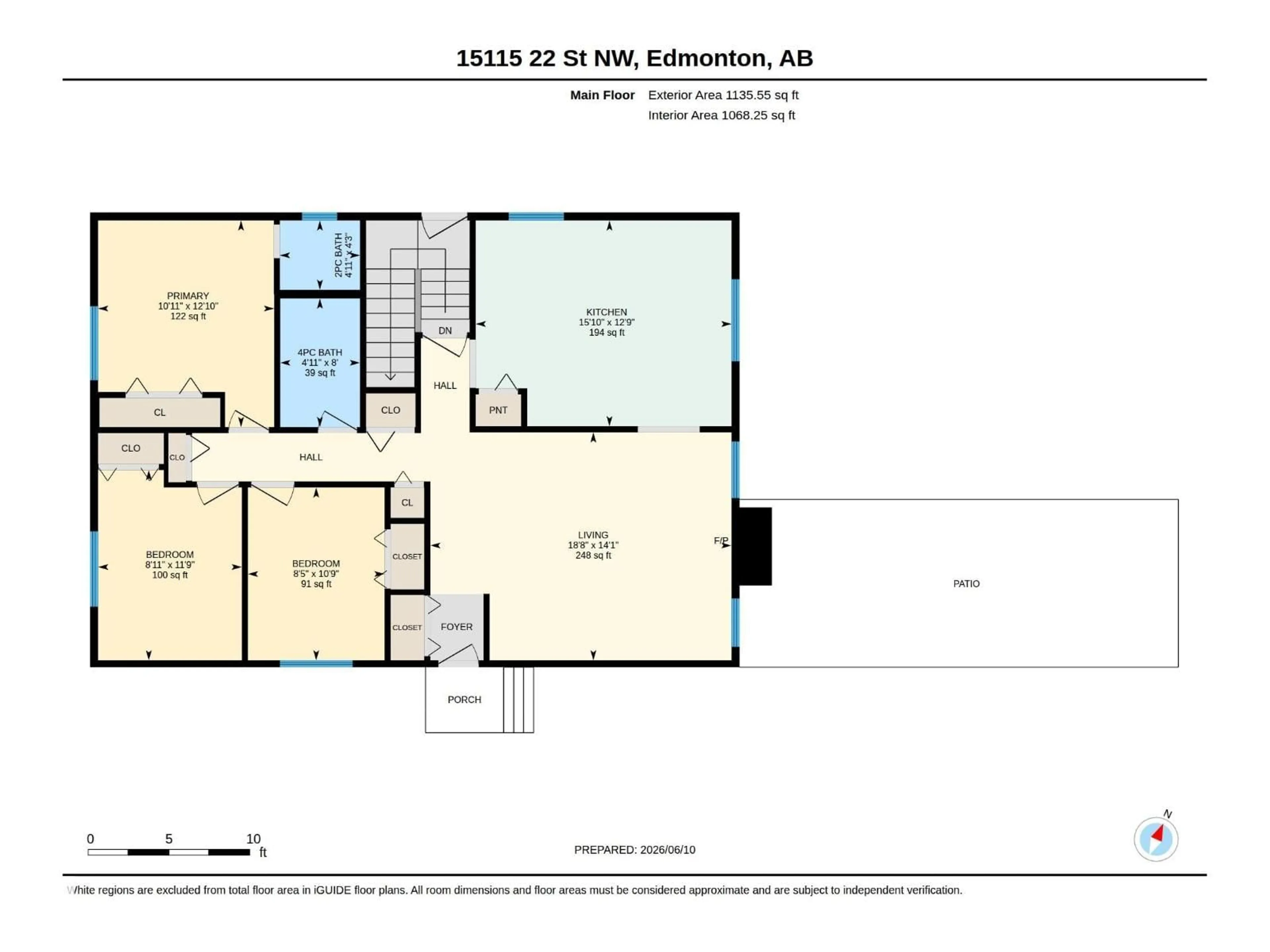 Floor plan for NW - 15115 22 ST, Edmonton Alberta T5Y2A4