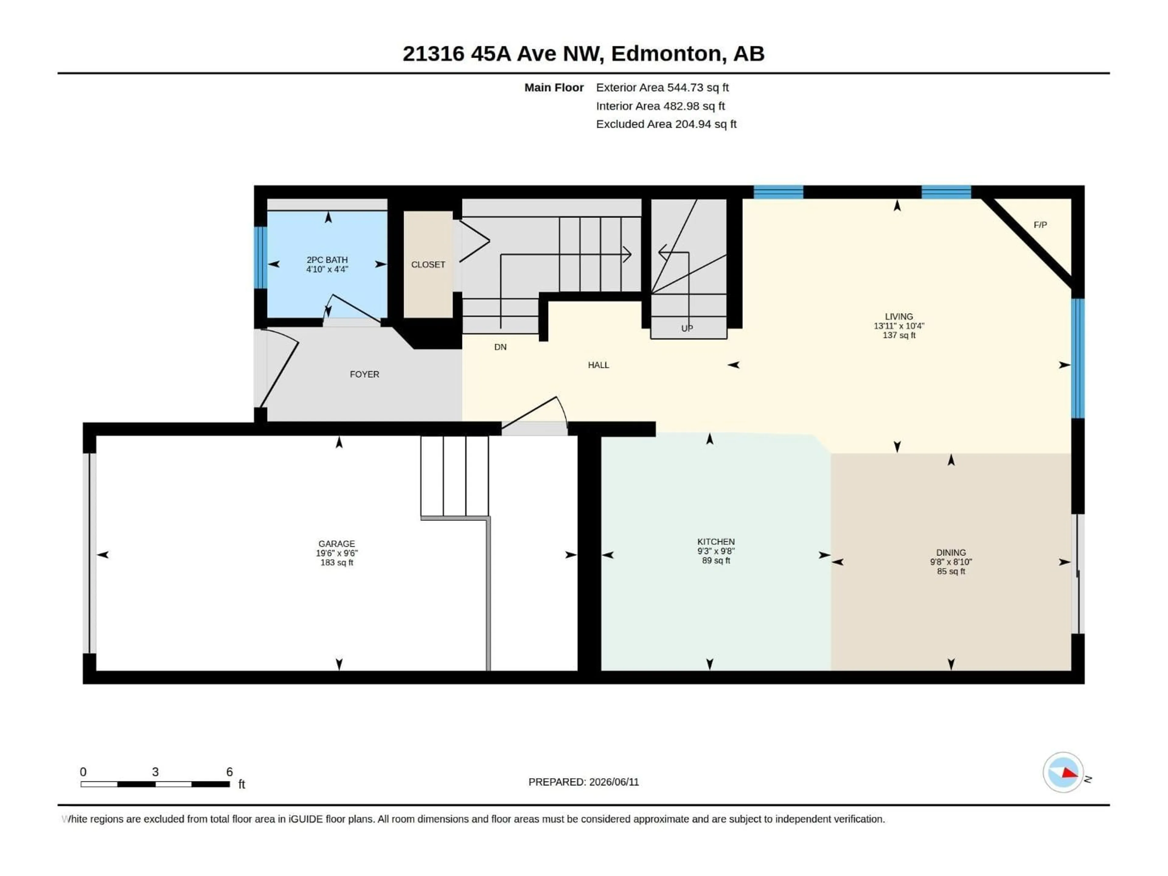 Floor plan for 21316 45A AVENUE AVENUE, Edmonton Alberta T6M0H1