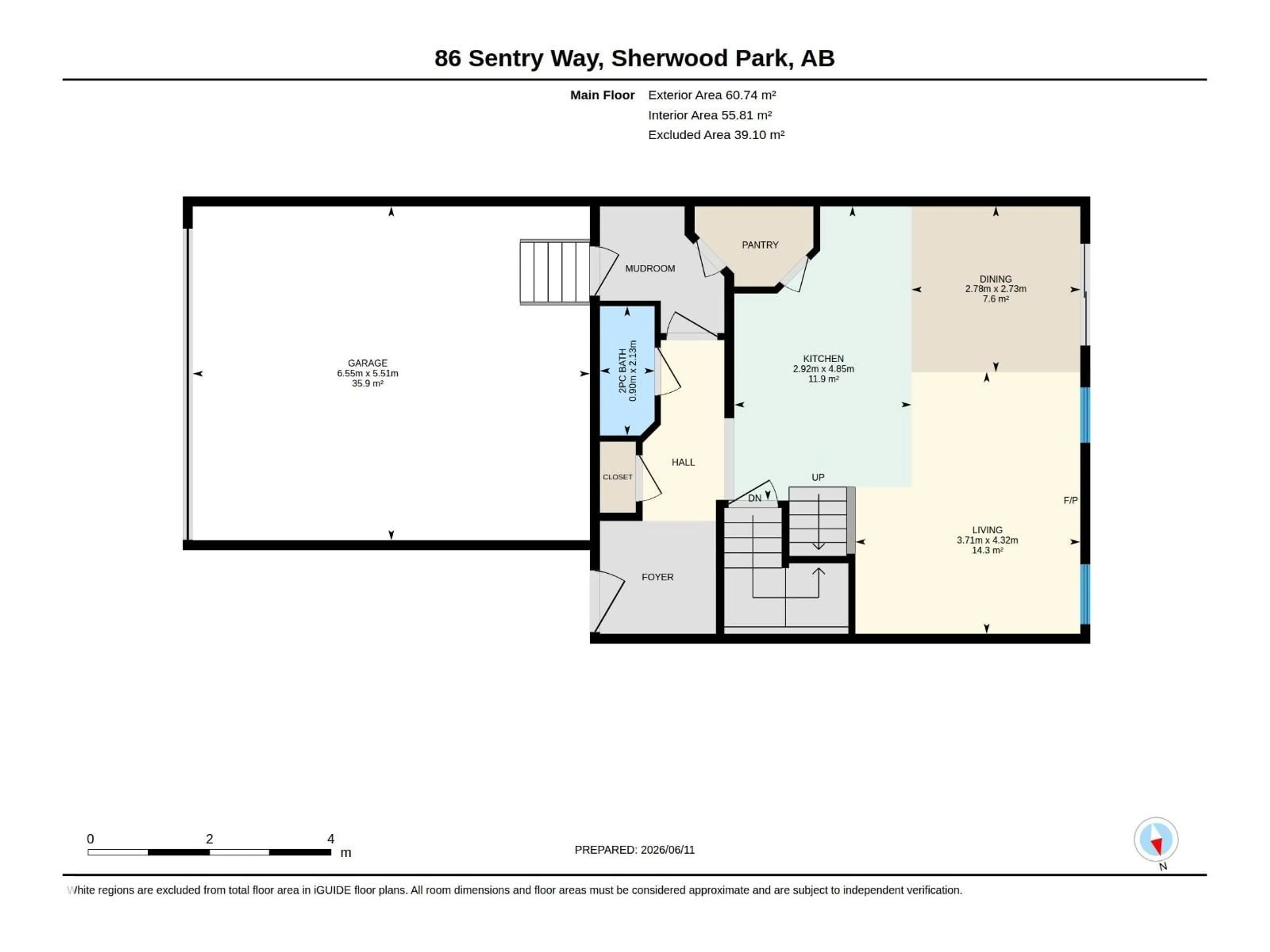 Floor plan for 86 SENTRY WY, Sherwood Park Alberta T8H1B1