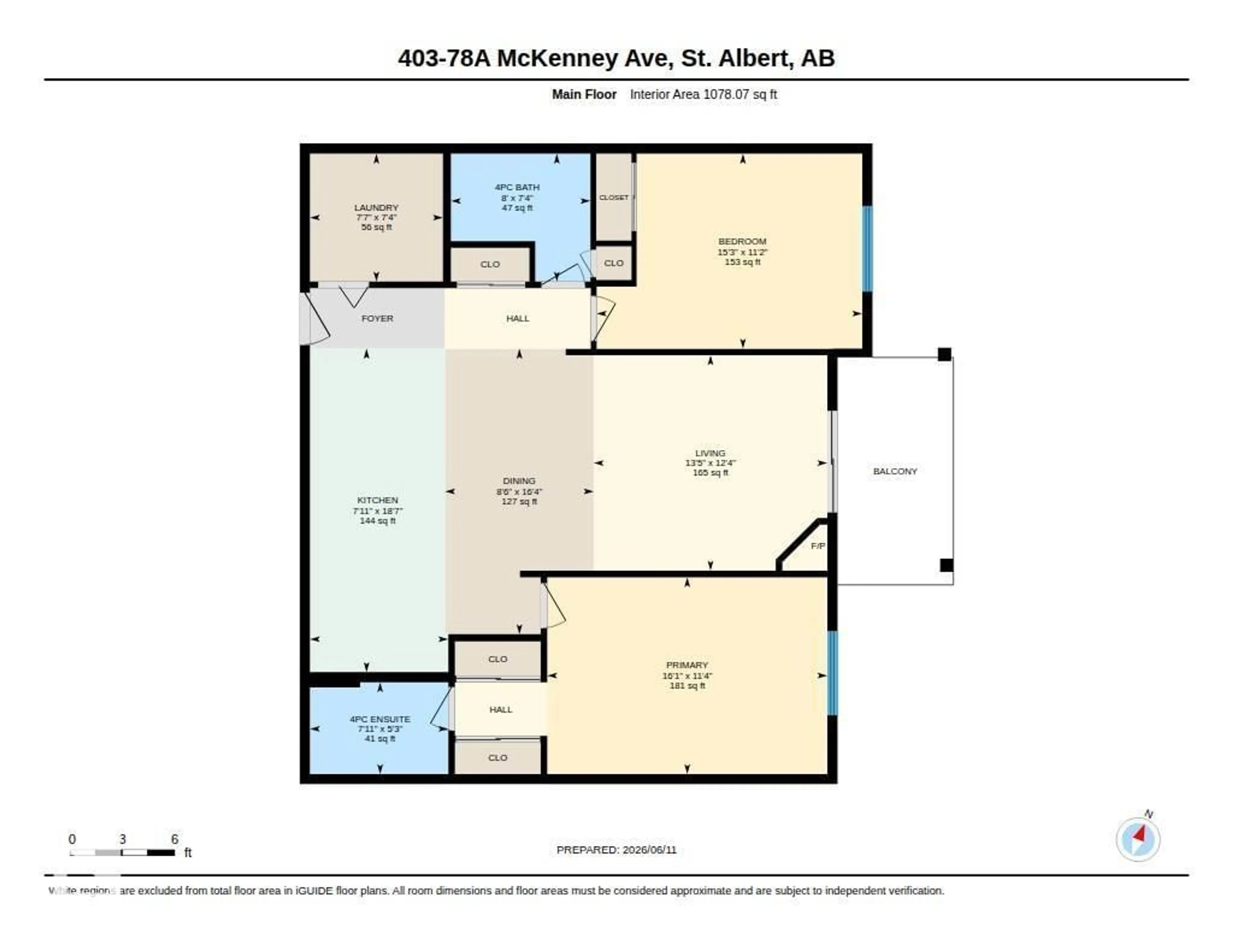 Floor plan for 403 - 78 MCKENNEY AV, St. Albert Alberta T8N7E6