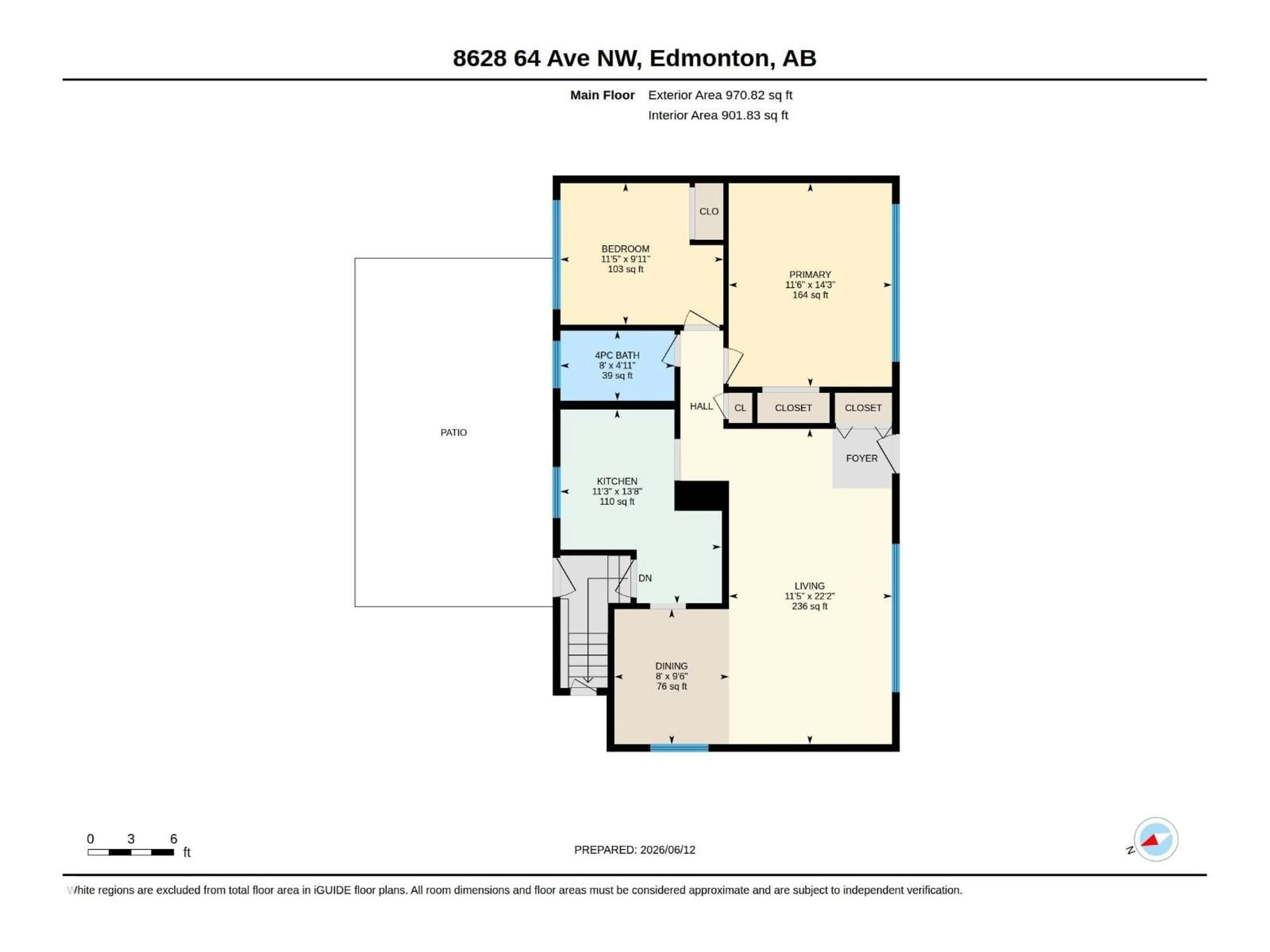 Floor plan for 8628 64 AV, Edmonton Alberta T6E0H5