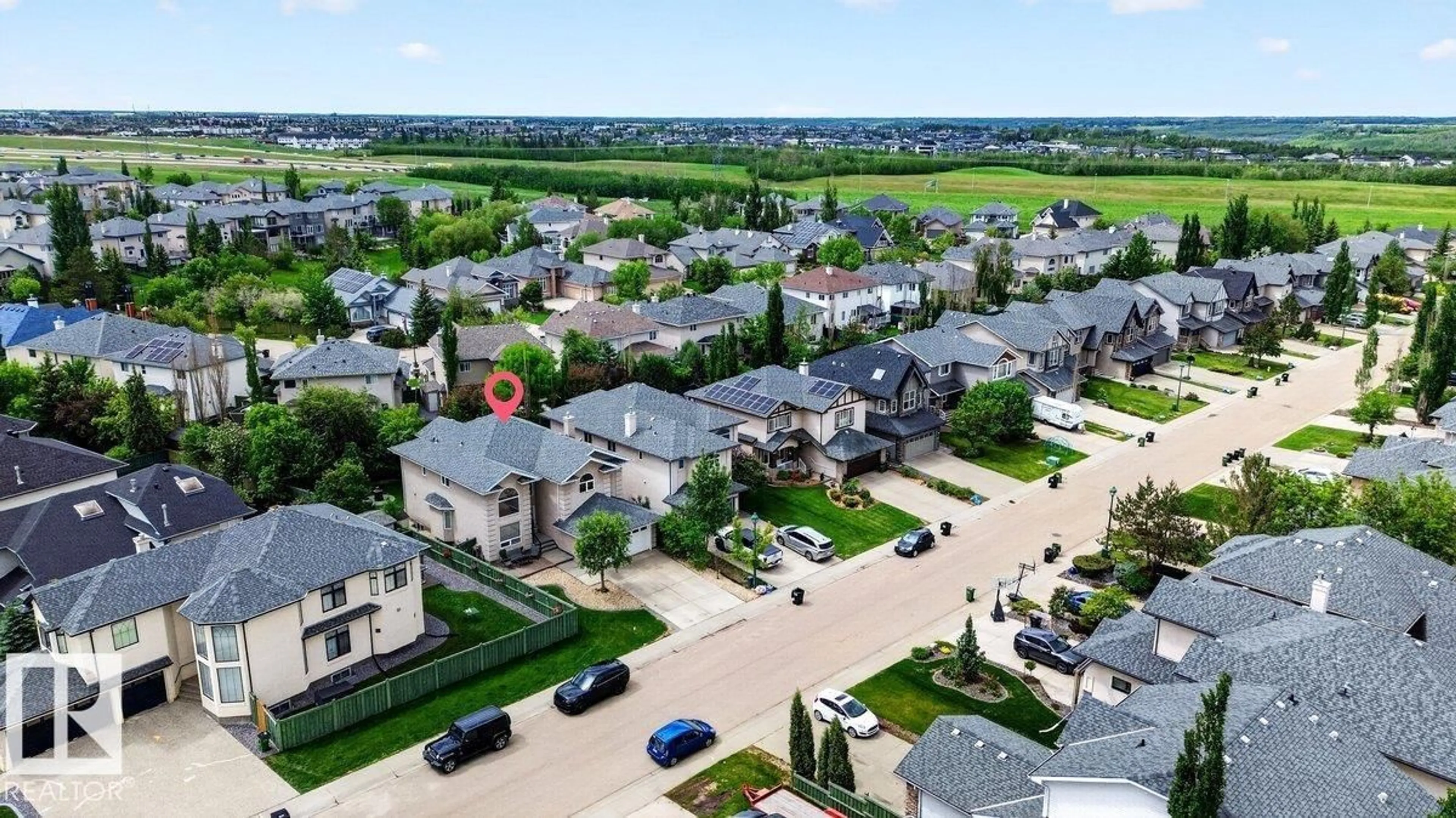 A pic from outside/outdoor area/front of a property/back of a property/a pic from drone, street for 1690 HECTOR RD, Edmonton Alberta T6R3B8