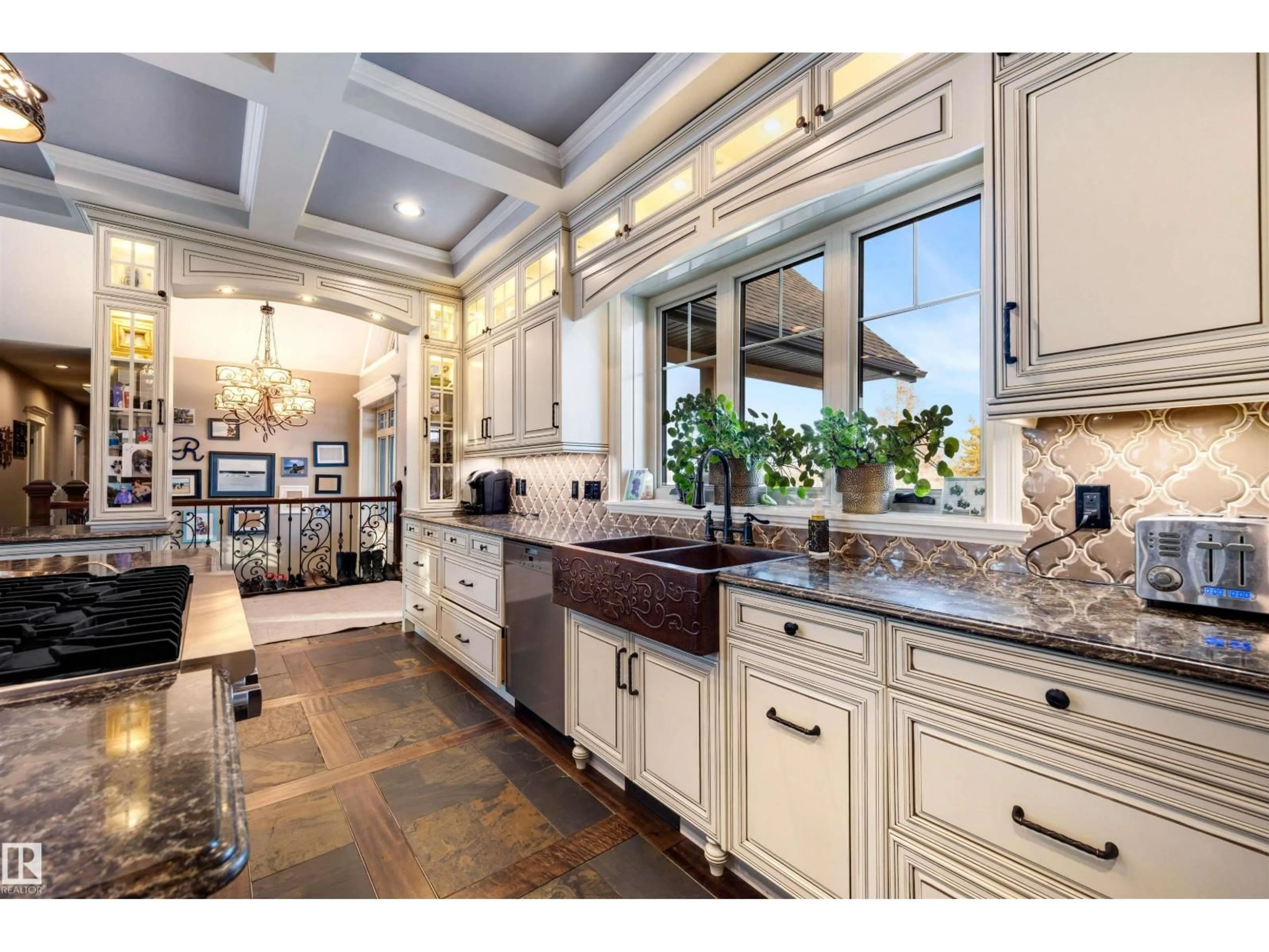 Open concept kitchen, ceramic/tile floor for 14170 TOWNSHIP ROAD 672 A, Rural Lac La Biche County Alberta T0A2C0