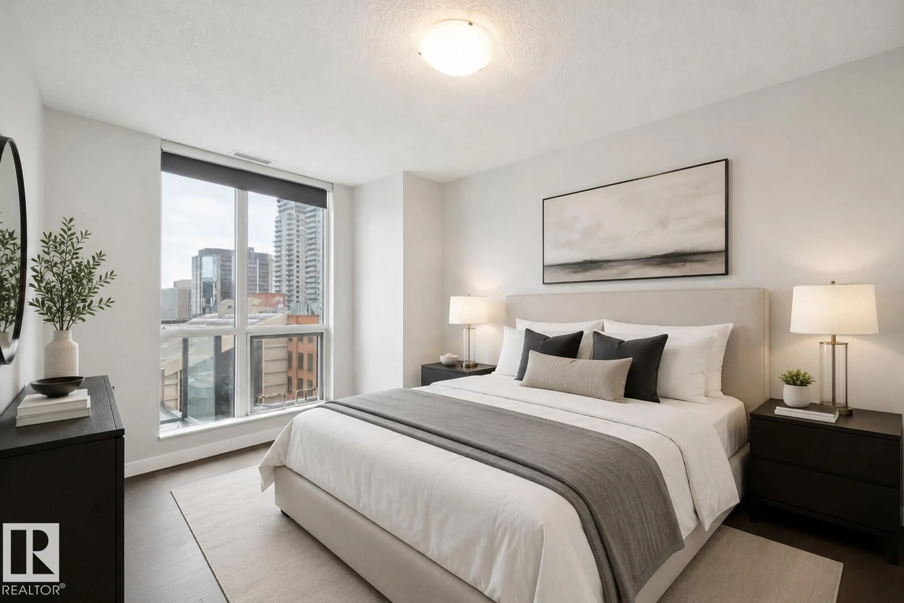 Bedroom with bed, unknown for 809 - 10238 103 ST NW, Edmonton Alberta T5J0Y8