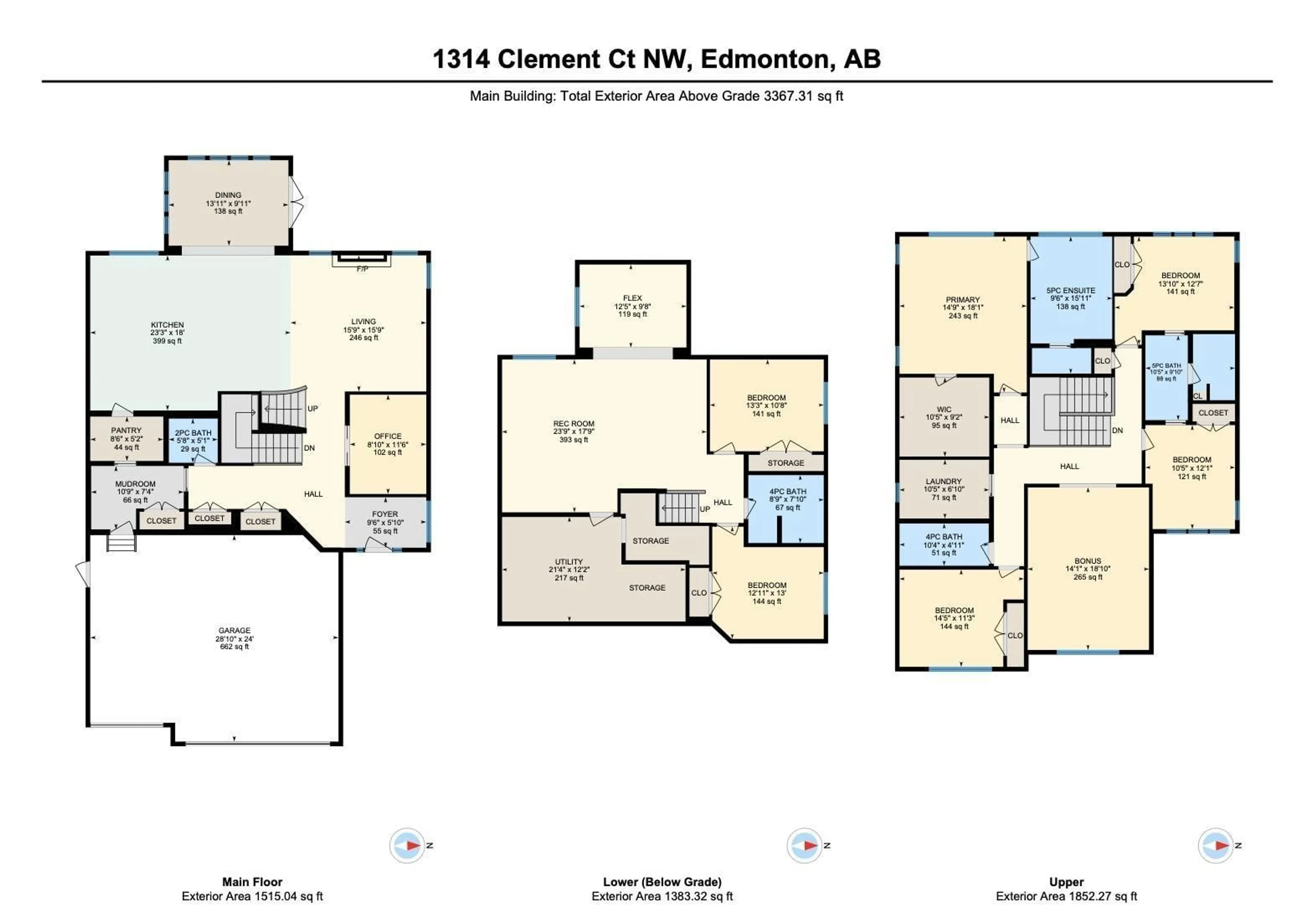 Floor plan for 1314 CLEMENT CT, Edmonton Alberta T6M0C9
