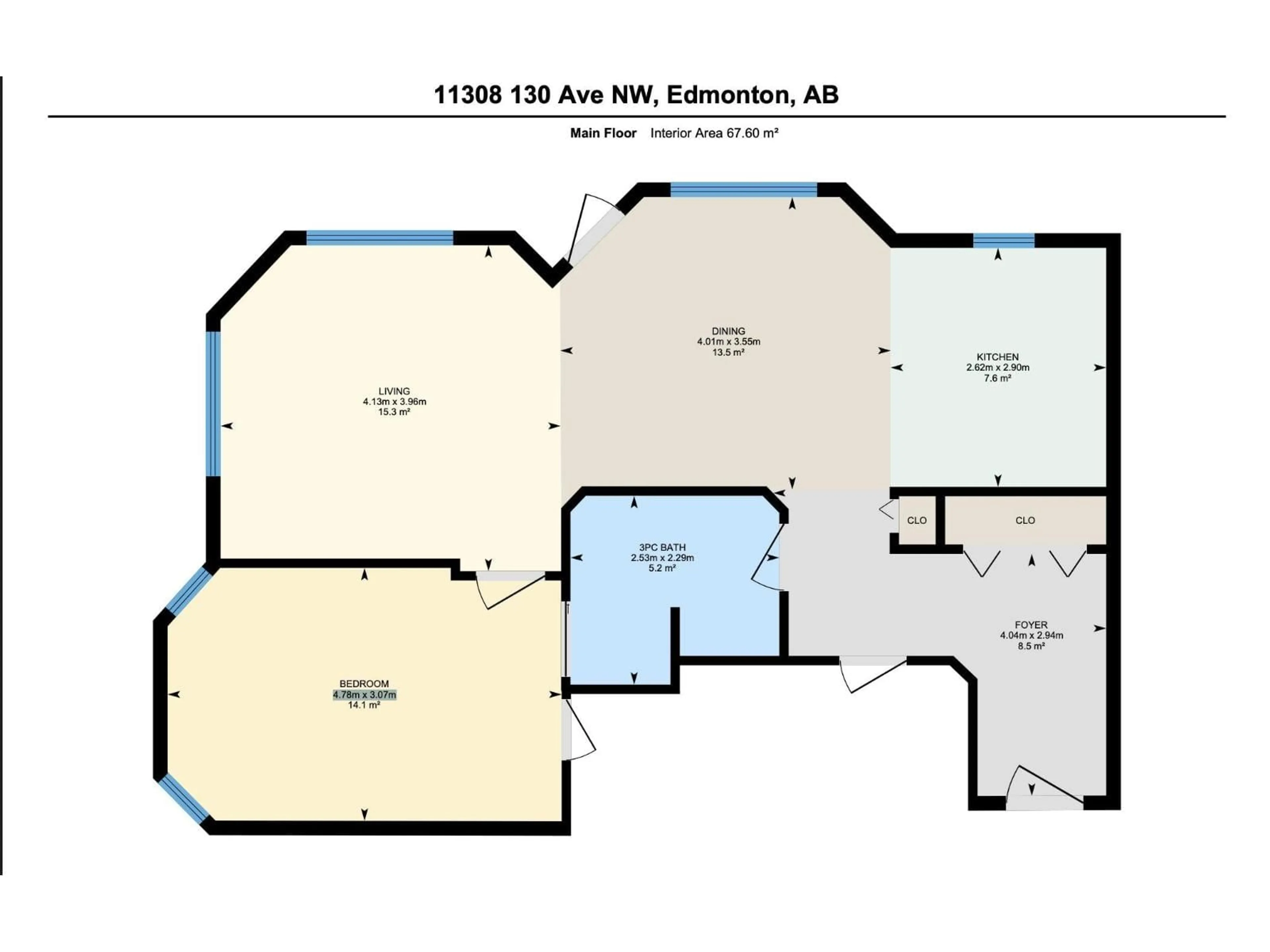 Floor plan for #104 - 11308 130 AV, Edmonton Alberta T5E6L2