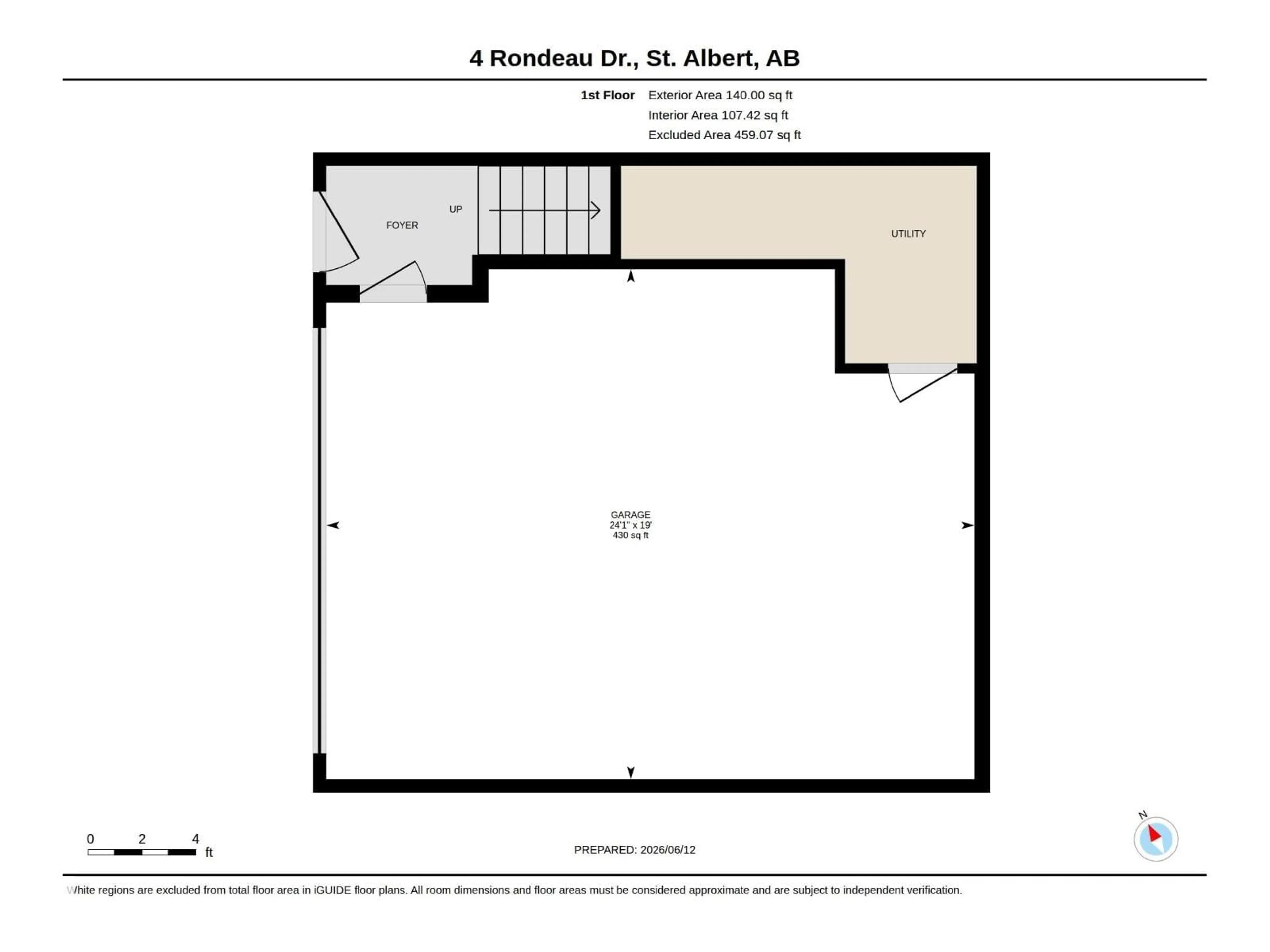 Floor plan for #4 - 5 RONDEAU DR, St. Albert Alberta T8N7X8