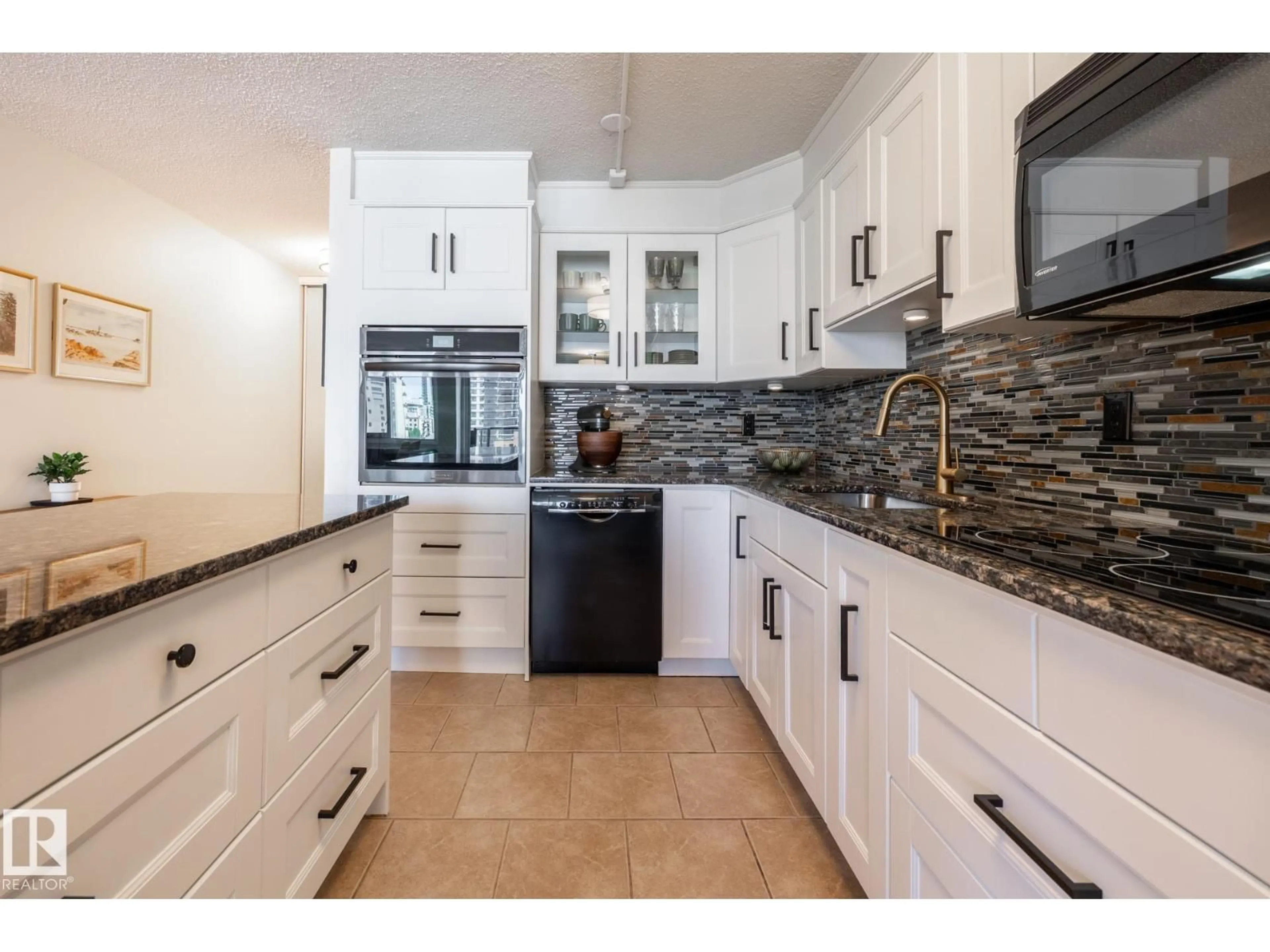 Open concept kitchen, ceramic/tile floor for 807 - 10011 116 ST, Edmonton Alberta T5K1V4