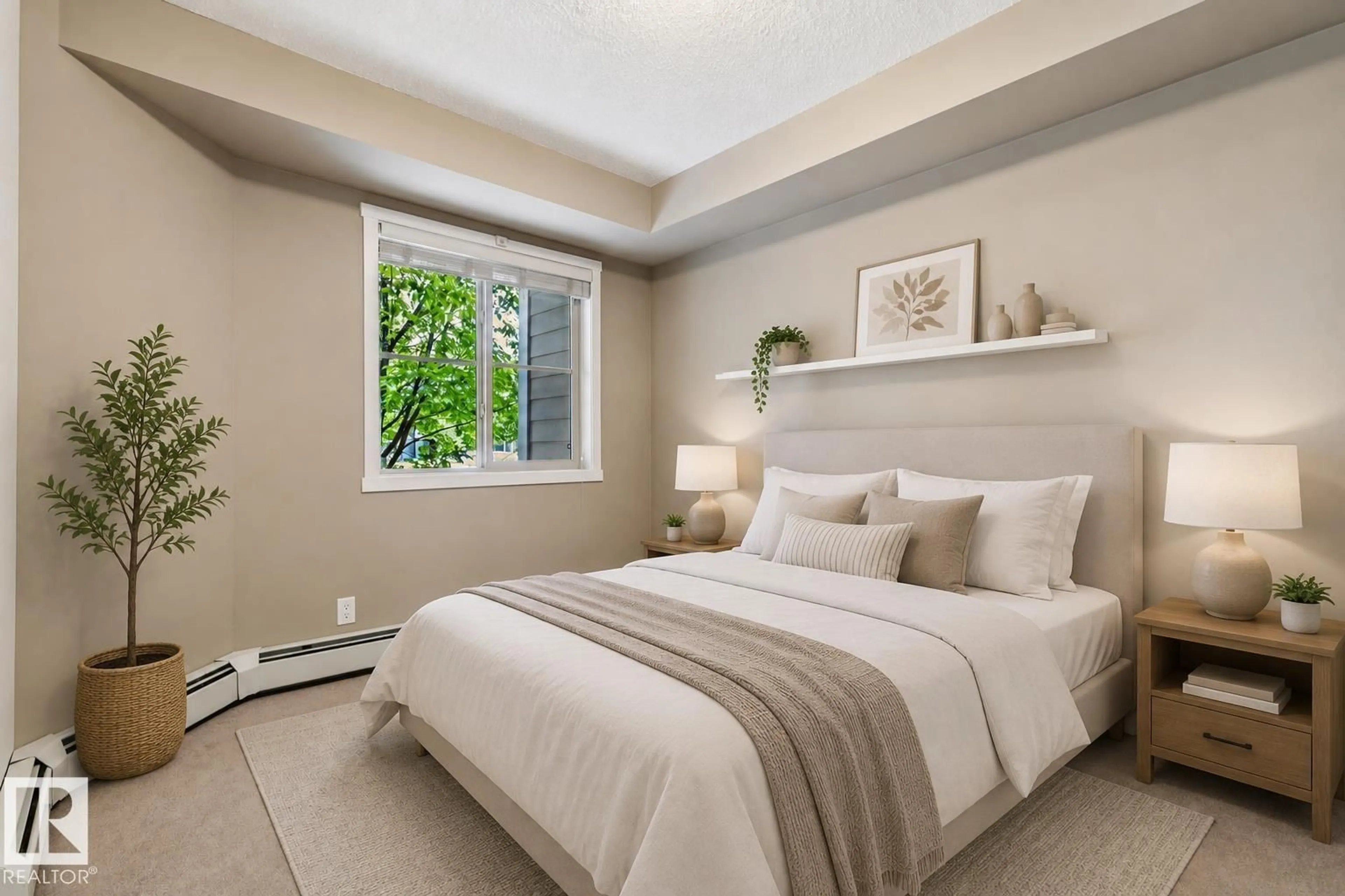 Bedroom with bed, unknown for #112 - 3211 JAMES MOWATT TR, Edmonton Alberta T6W3L6