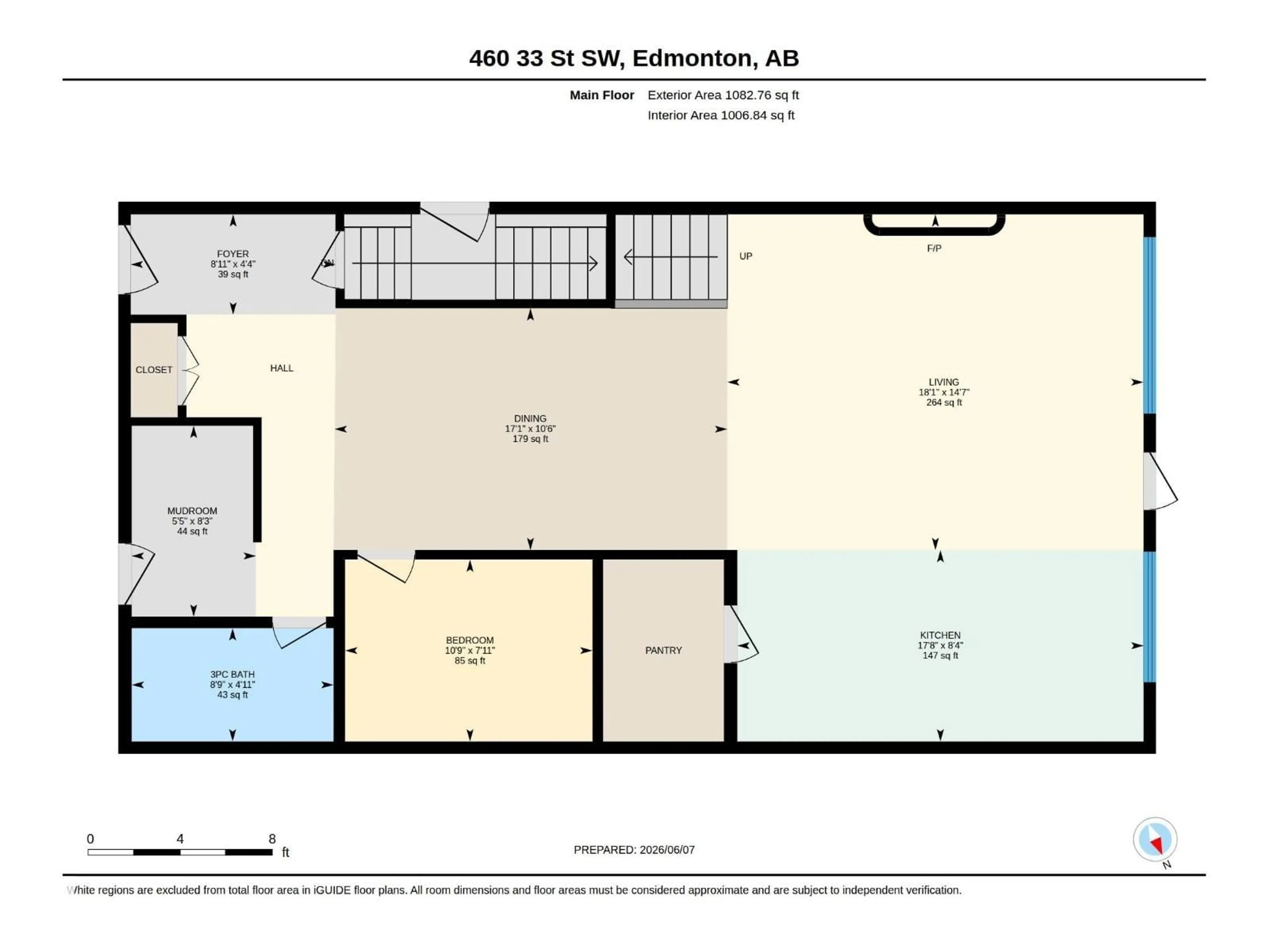 Floor plan for 460 33 ST, Edmonton Alberta T6X1A7
