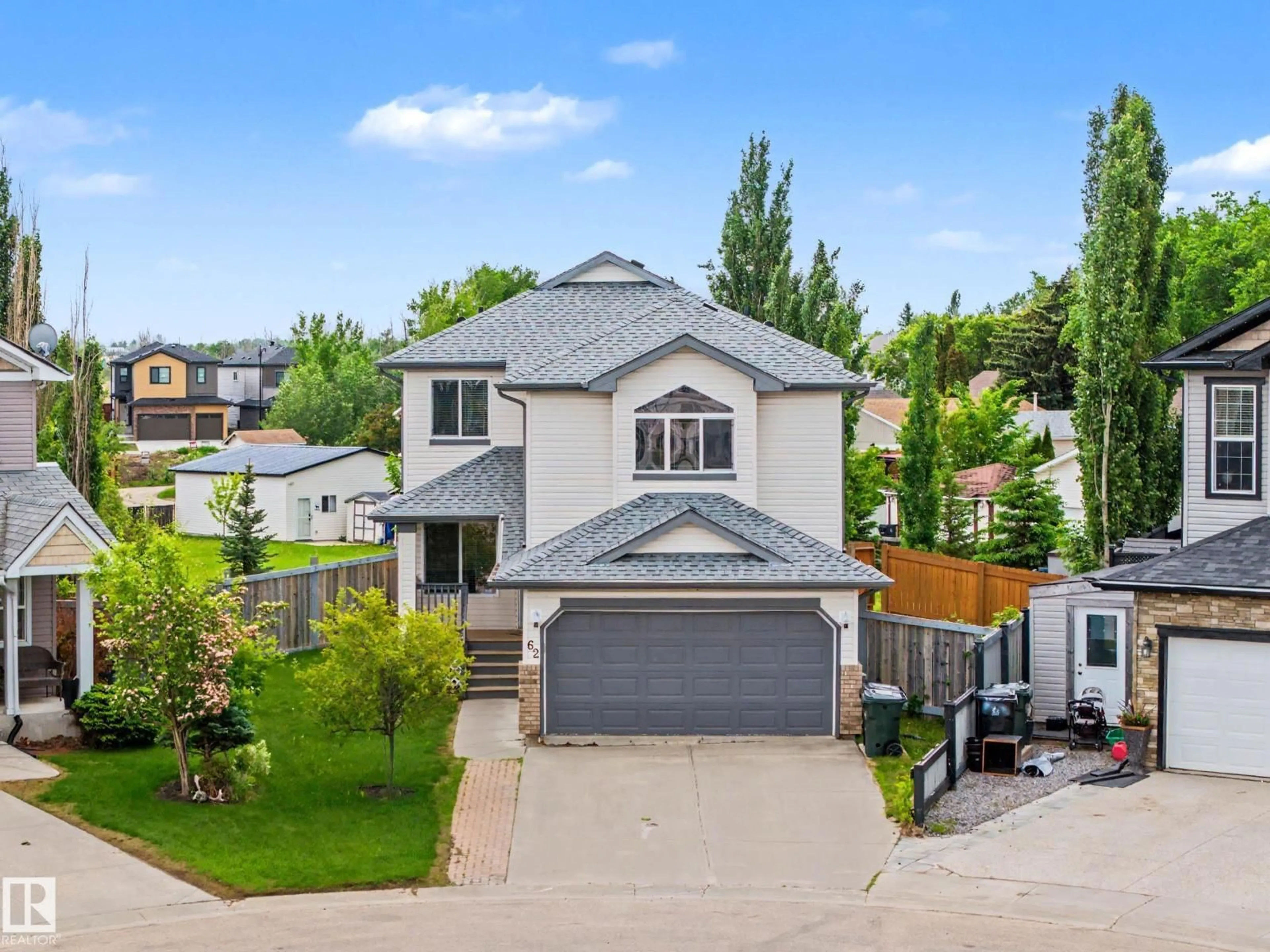 A pic from outside/outdoor area/front of a property/back of a property/a pic from drone, street for 62 GREYSTONE CR, Spruce Grove Alberta T7A0A7