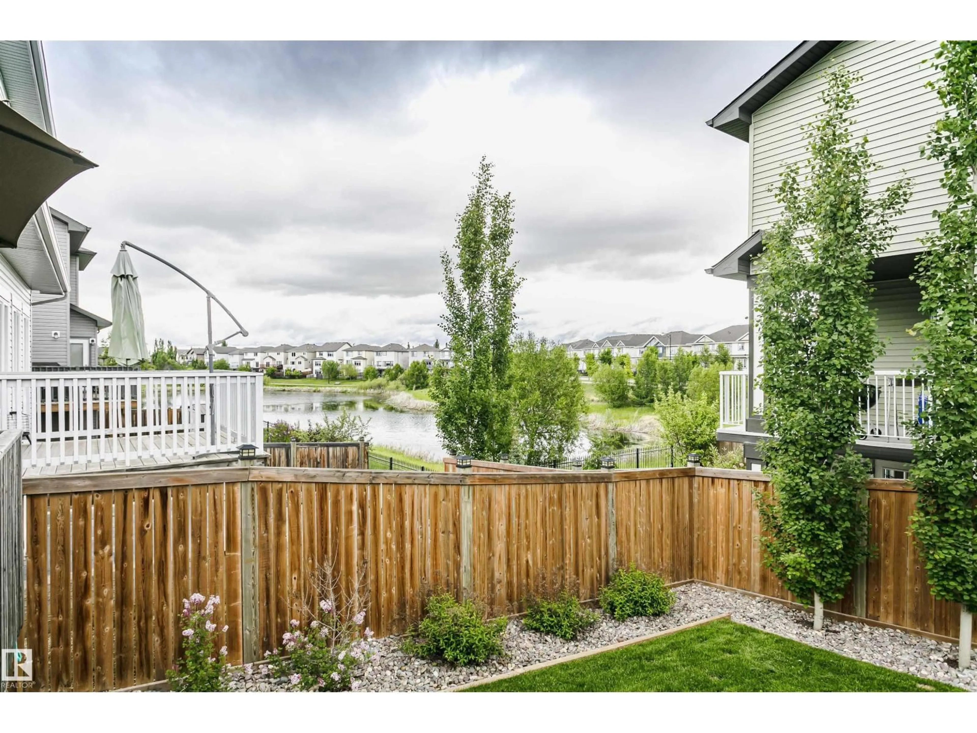 Patio, water/lake/river/ocean view for NW - 721 178A ST, Edmonton Alberta T6W2S6