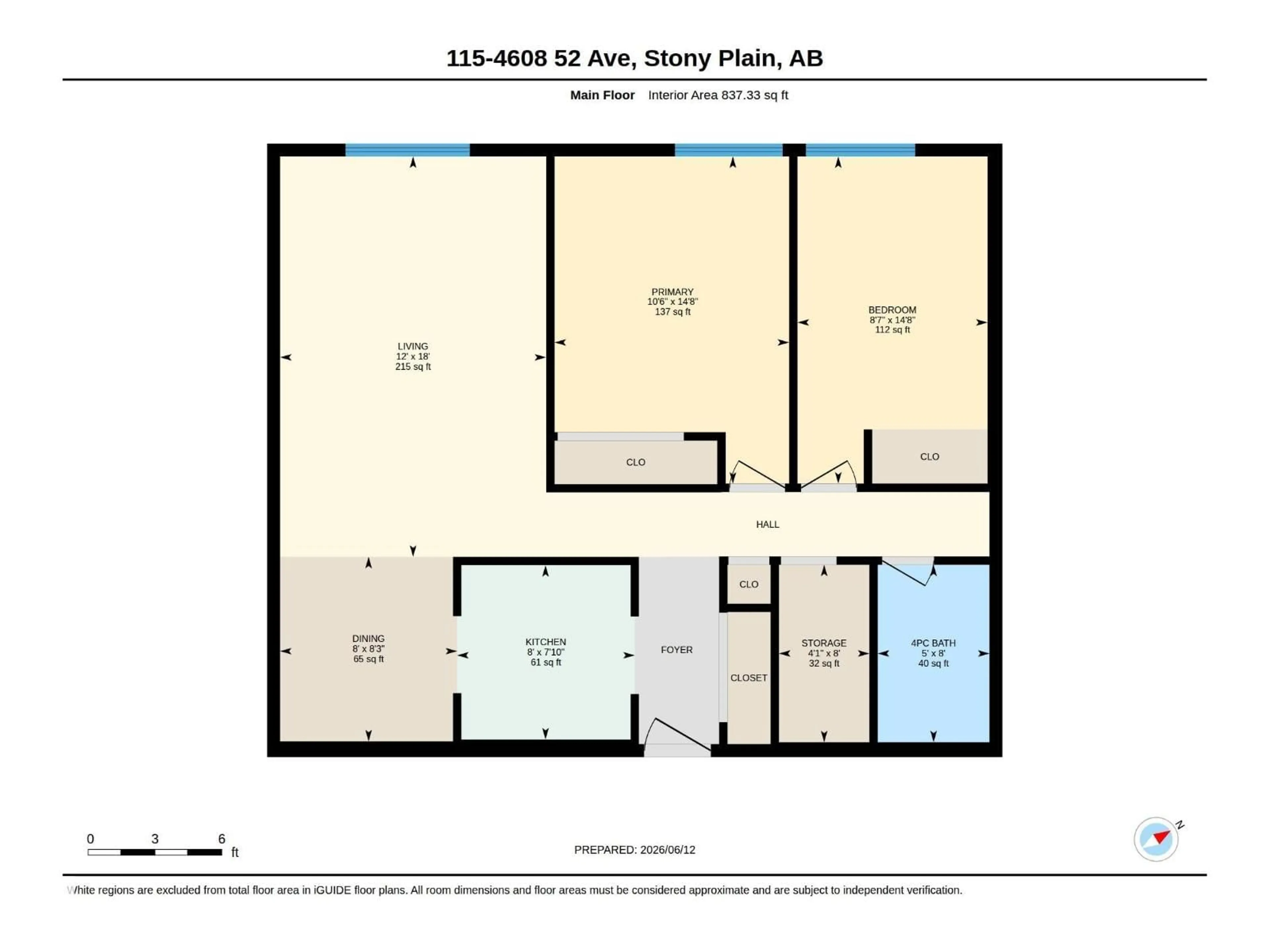 Floor plan for 115 - 4608 52 AV, Stony Plain Alberta T7Z1N7
