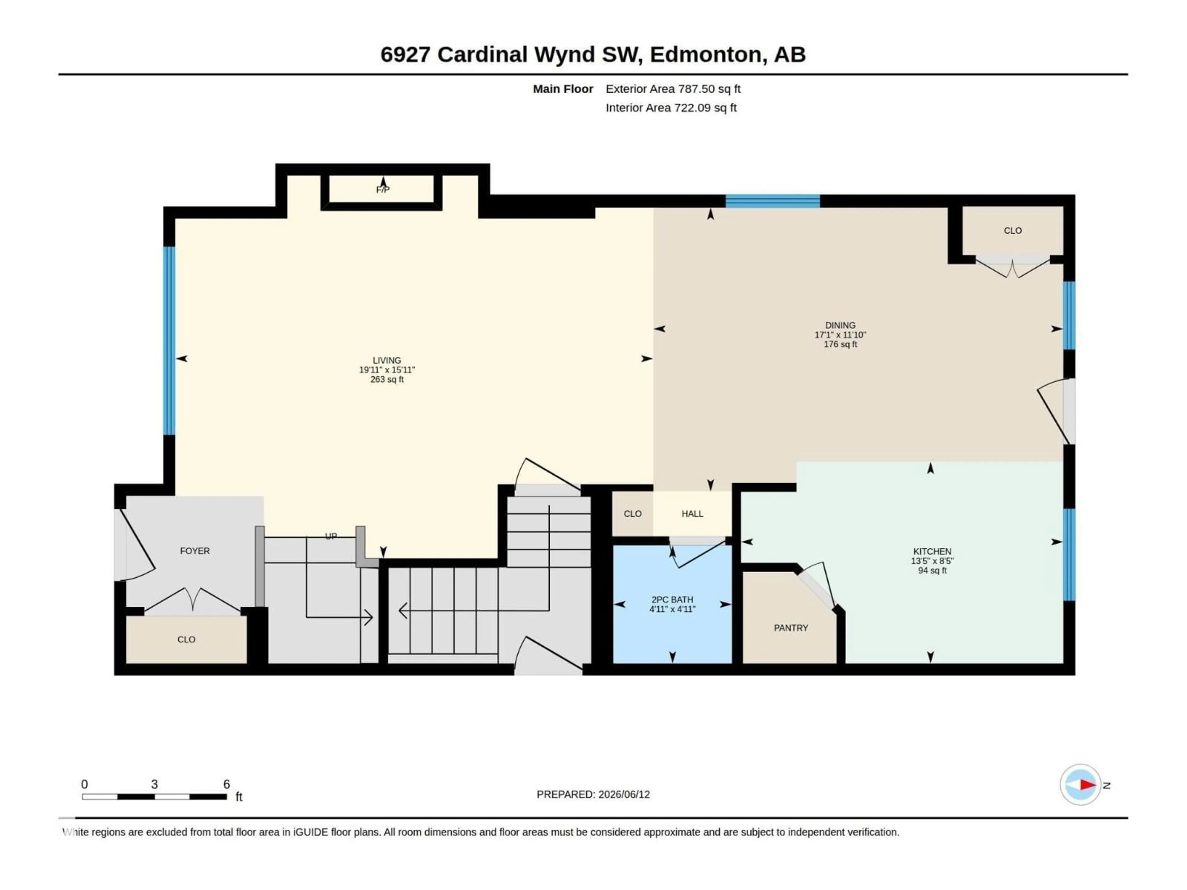 Floor plan for SW - 6927 CARDINAL WYND, Edmonton Alberta T6W2Y3