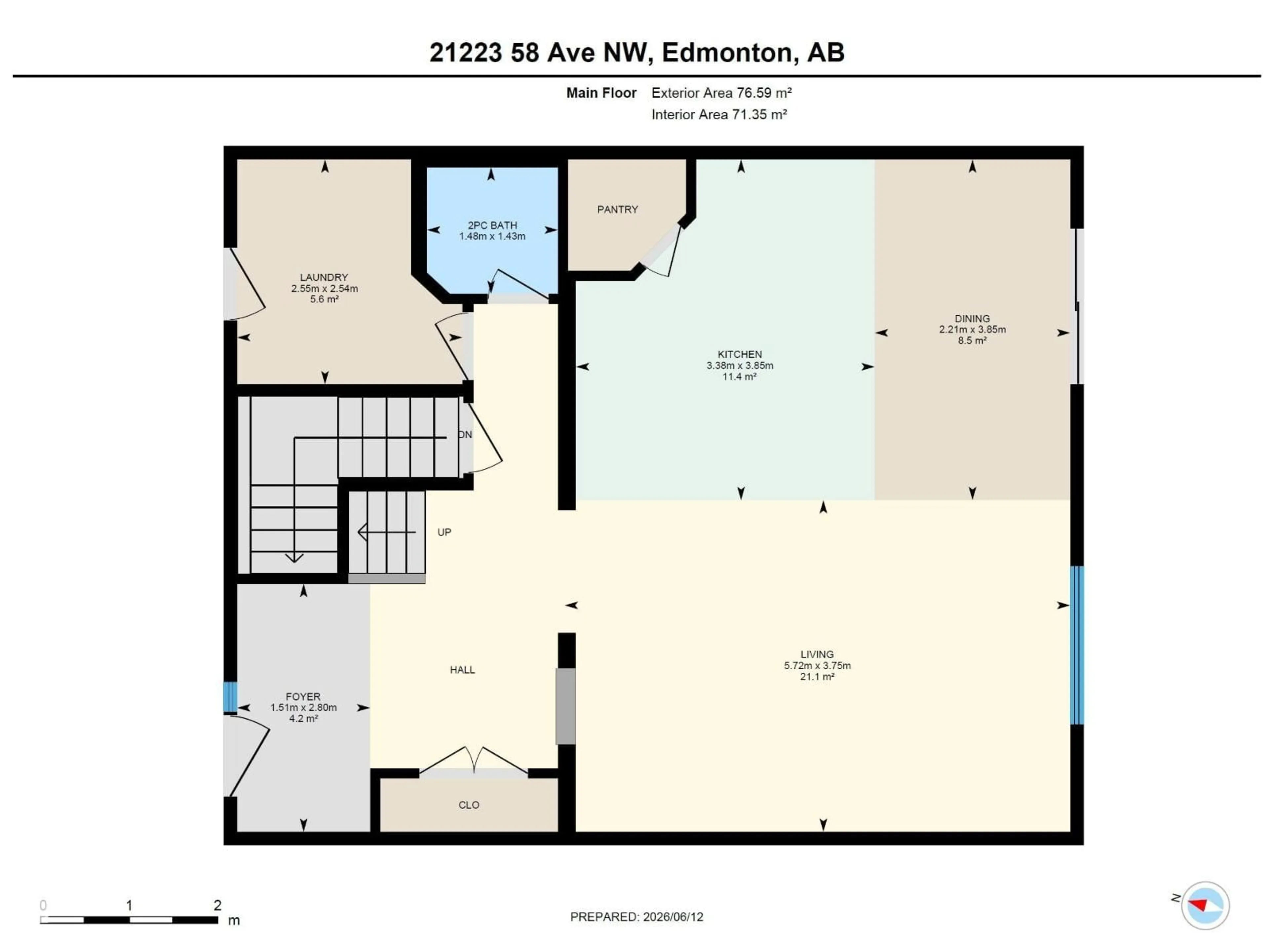 Floor plan for 21223 58 AV, Edmonton Alberta T6M0H3