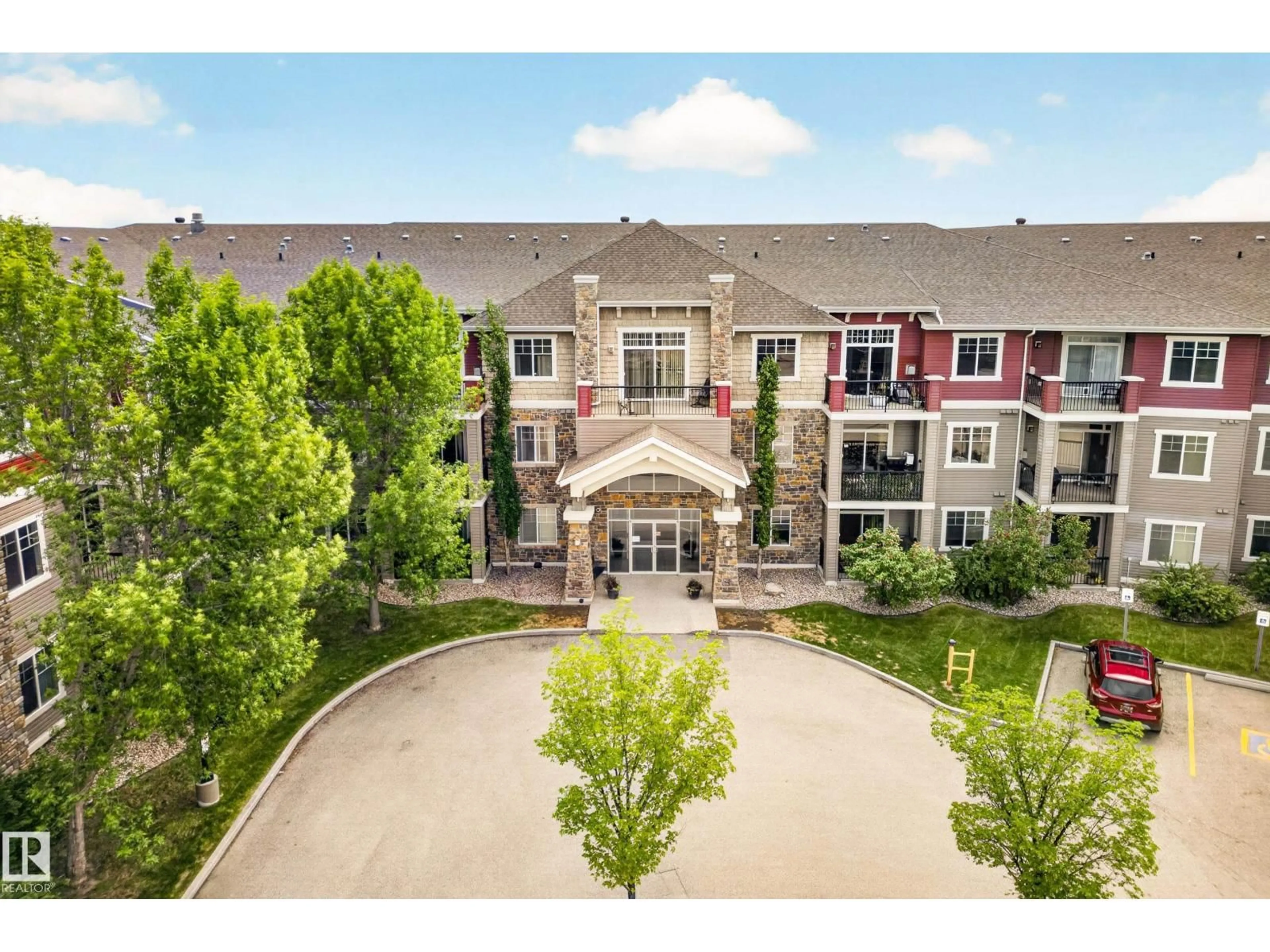 A pic from outside/outdoor area/front of a property/back of a property/a pic from drone, mountain view for #133 - 2503 HANNA CR NW, Edmonton Alberta T6R0H1