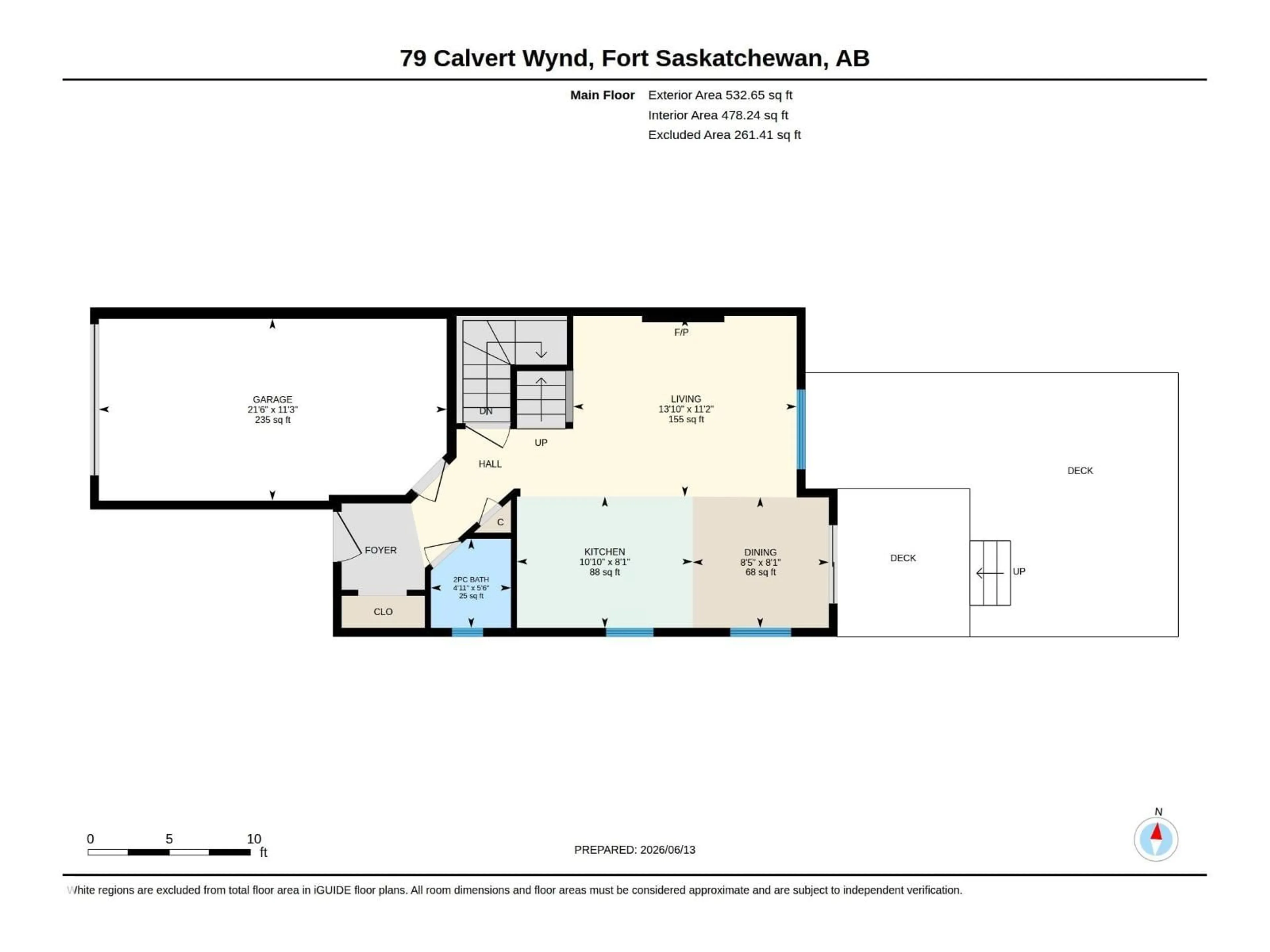 Floor plan for 79 CALVERT WD, Fort Saskatchewan Alberta T8L0C4