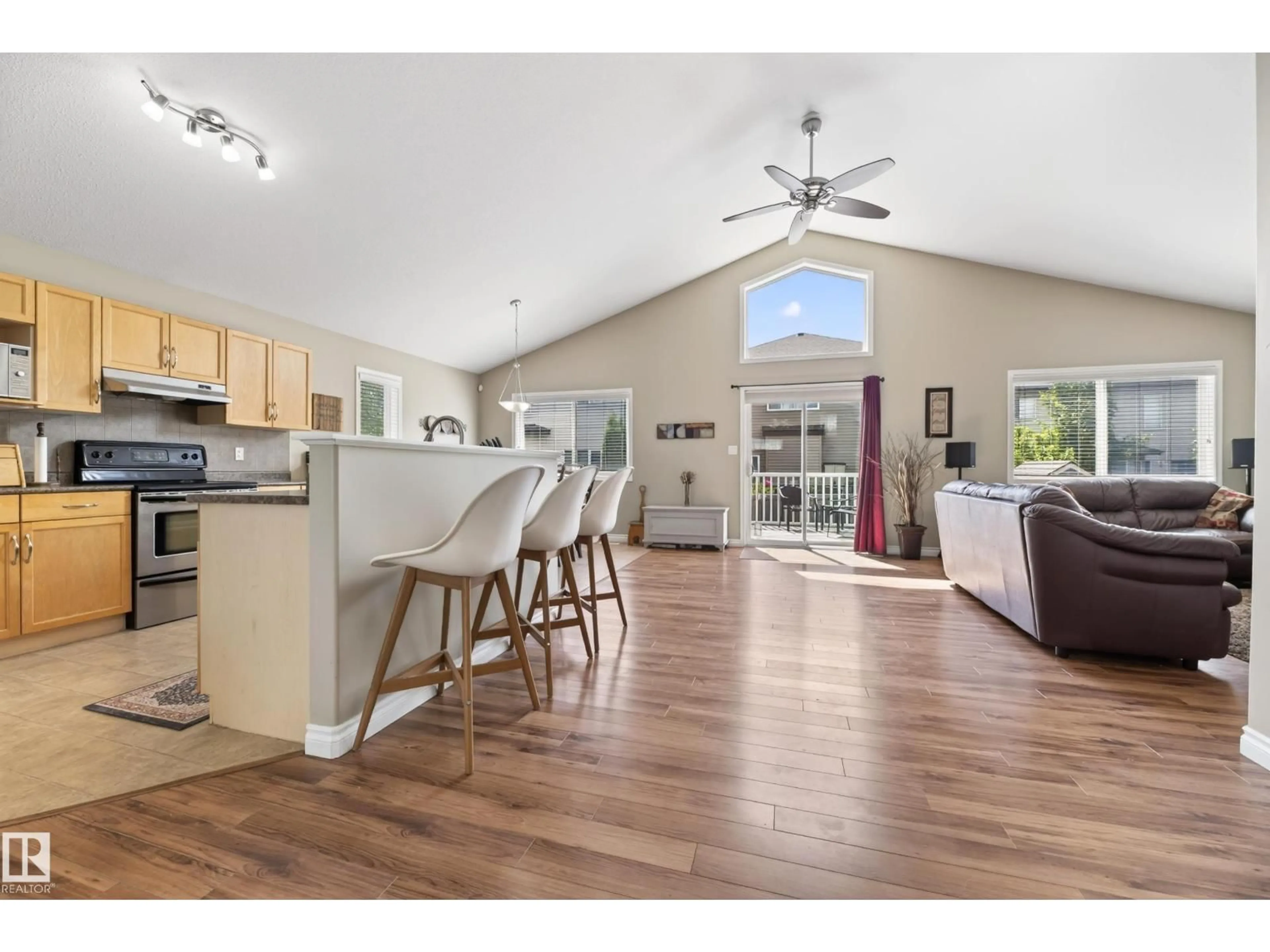 Open concept kitchen, wood/laminate floor for 452 FOXAITL CO, Sherwood Park Alberta T8A3K2