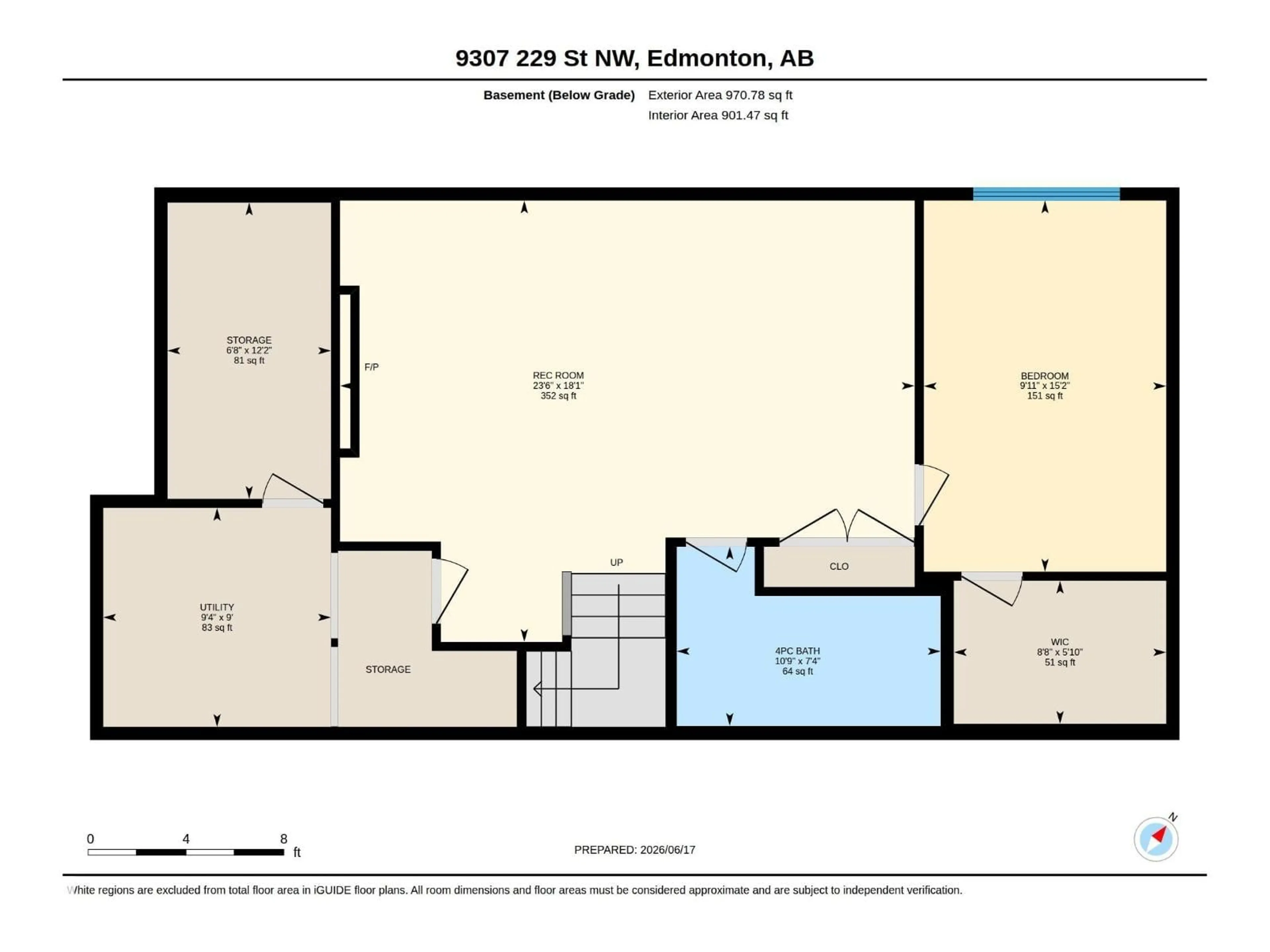 Floor plan for NW - 9307 229 ST, Edmonton Alberta T5T4W8