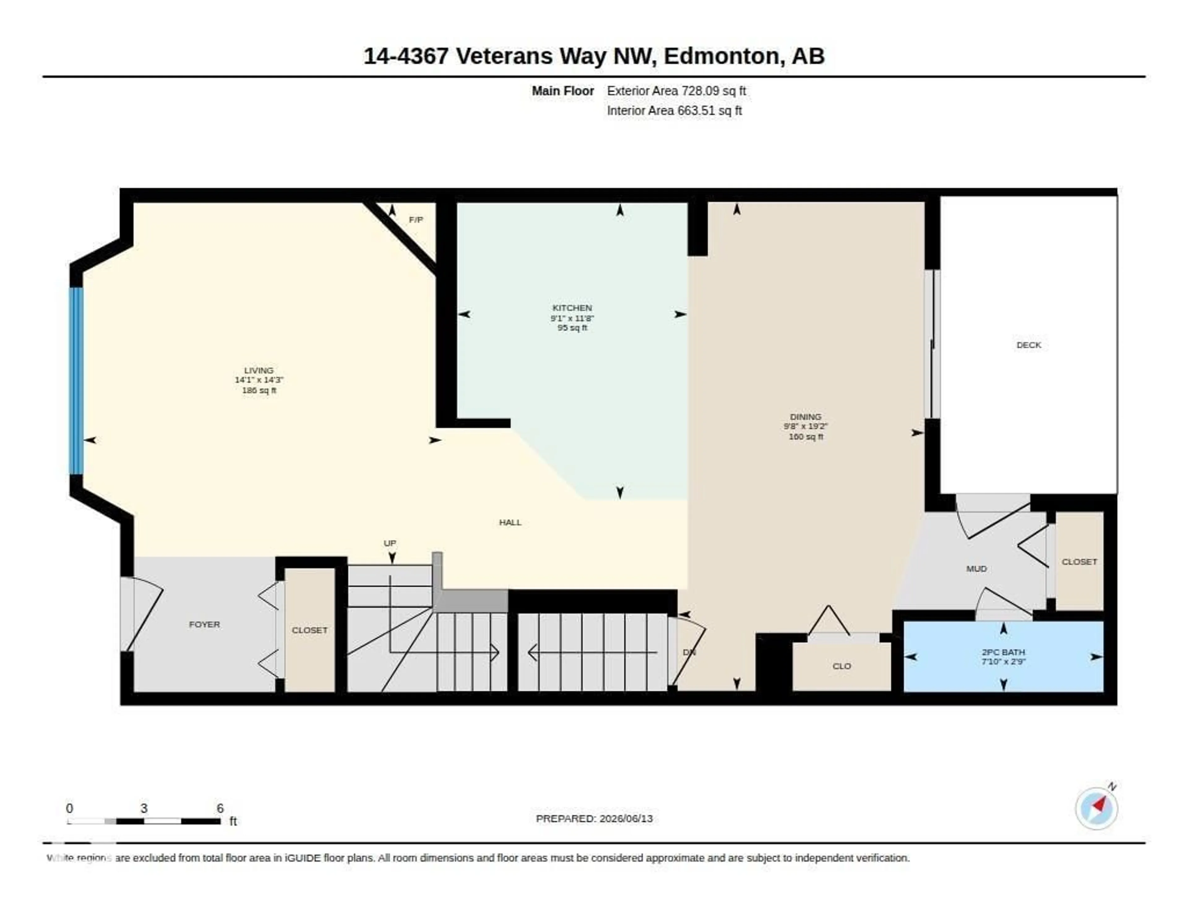 Floor plan for 14 - 4367 VETERANS WY, Edmonton Alberta T5E6N4