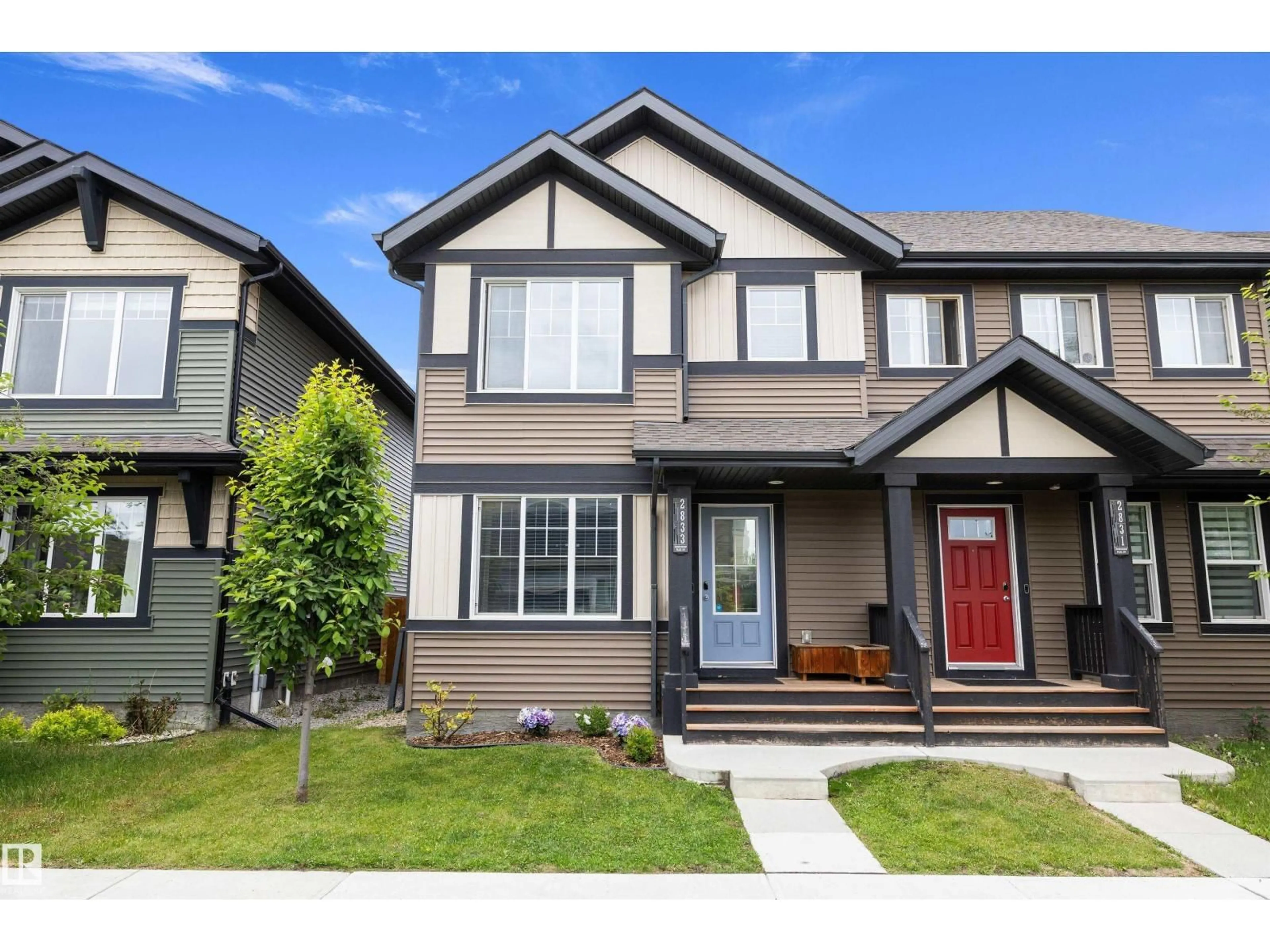 Home with vinyl exterior material, street for 2833 CHOKECHERRY PL, Edmonton Alberta T6X2J8