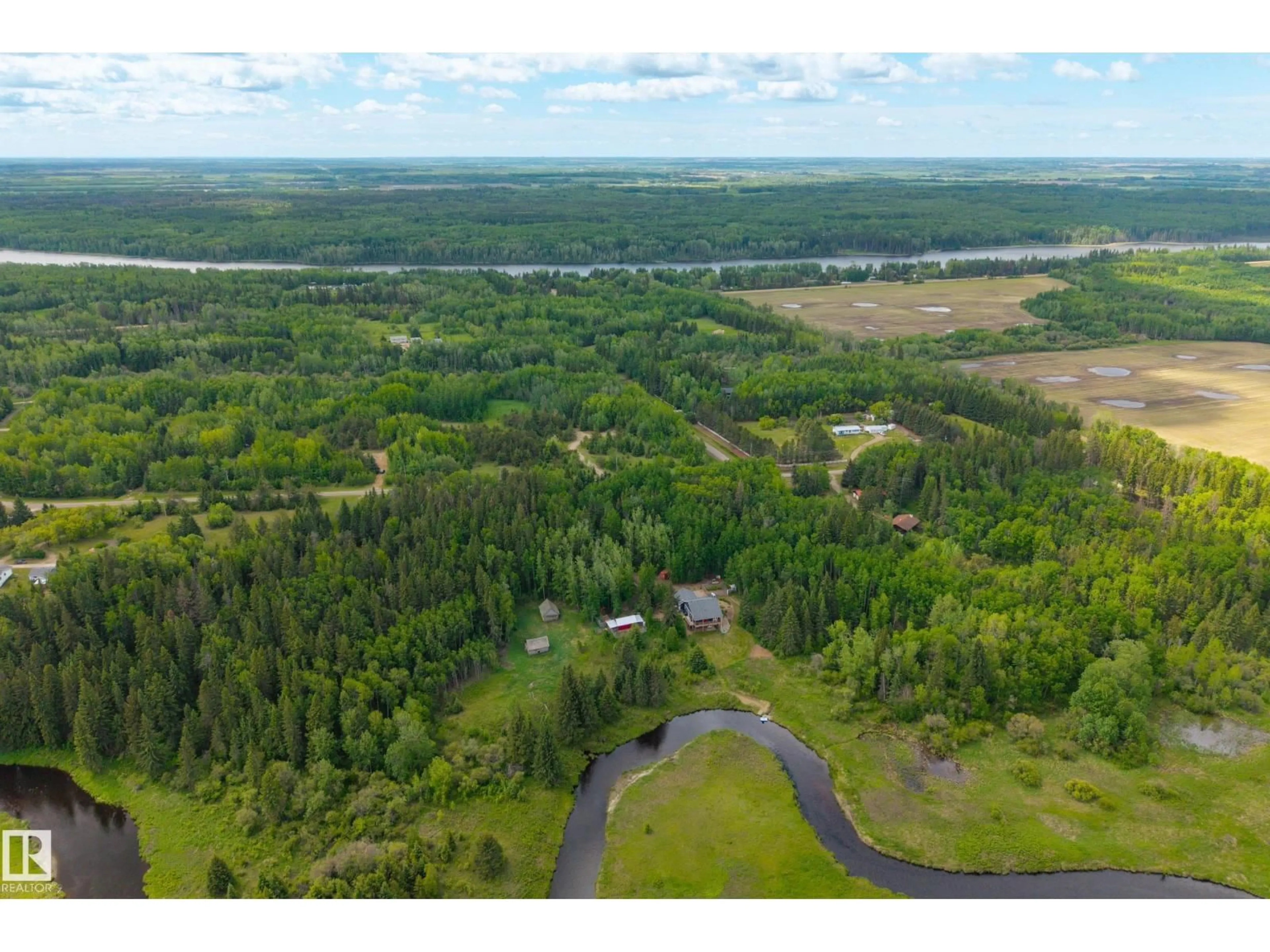 A pic from outside/outdoor area/front of a property/back of a property/a pic from drone, forest/trees view for 25 RANGE ROAD 232, Rural Thorhild County Alberta T0A2W0