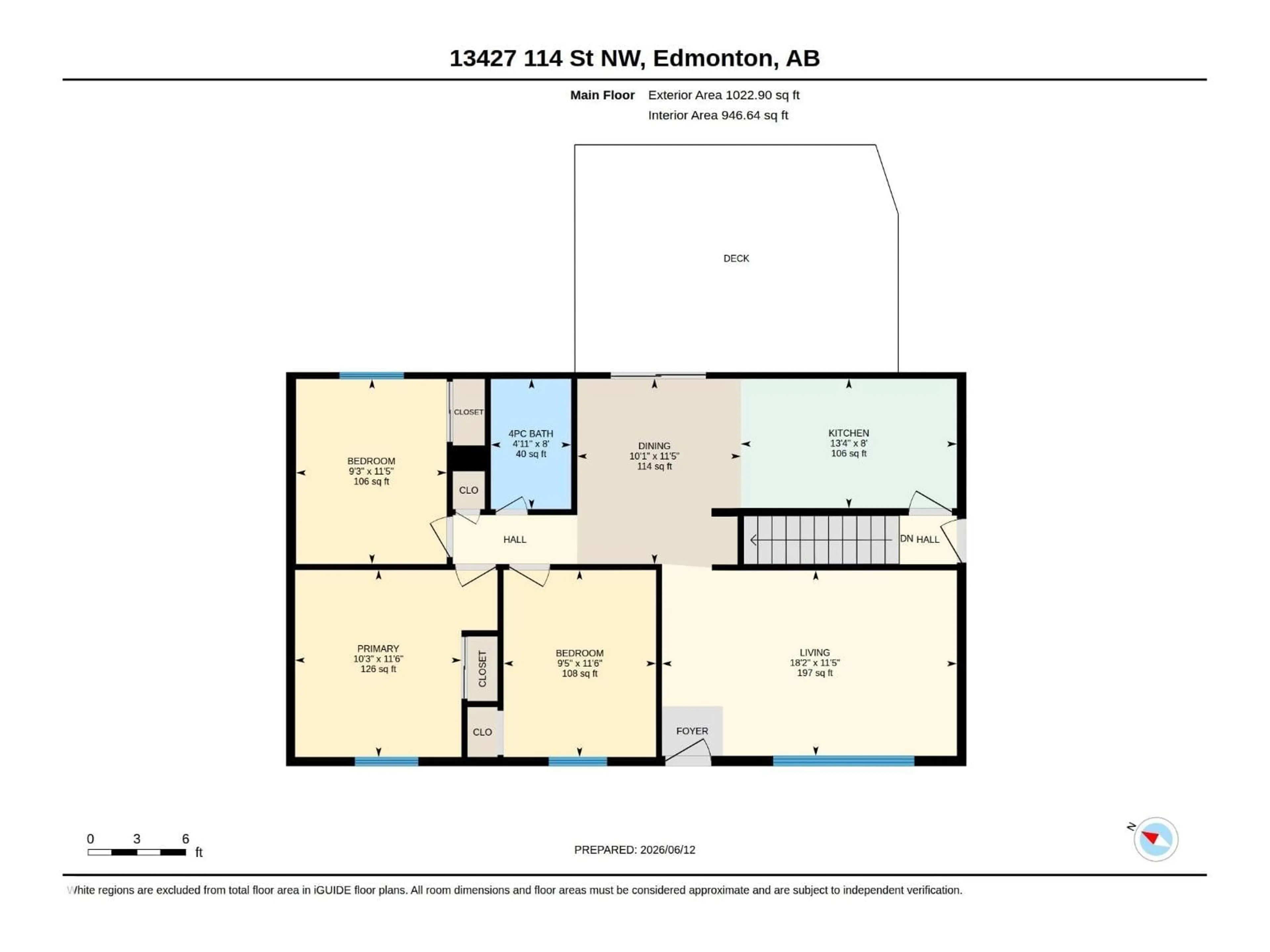 Floor plan for NW - 13427 114 ST, Edmonton Alberta T5E5E5