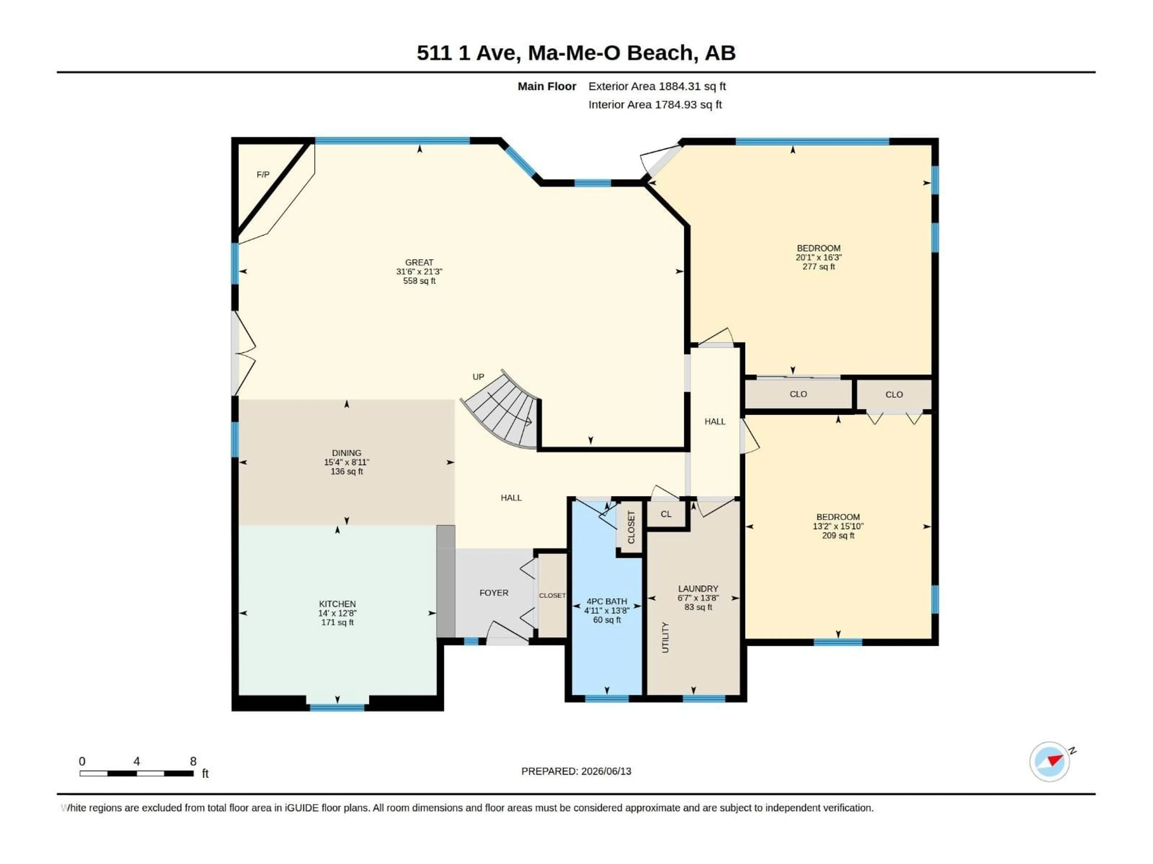 Floor plan for 511 1 AV, Rural Wetaskiwin County Alberta T0C2V0