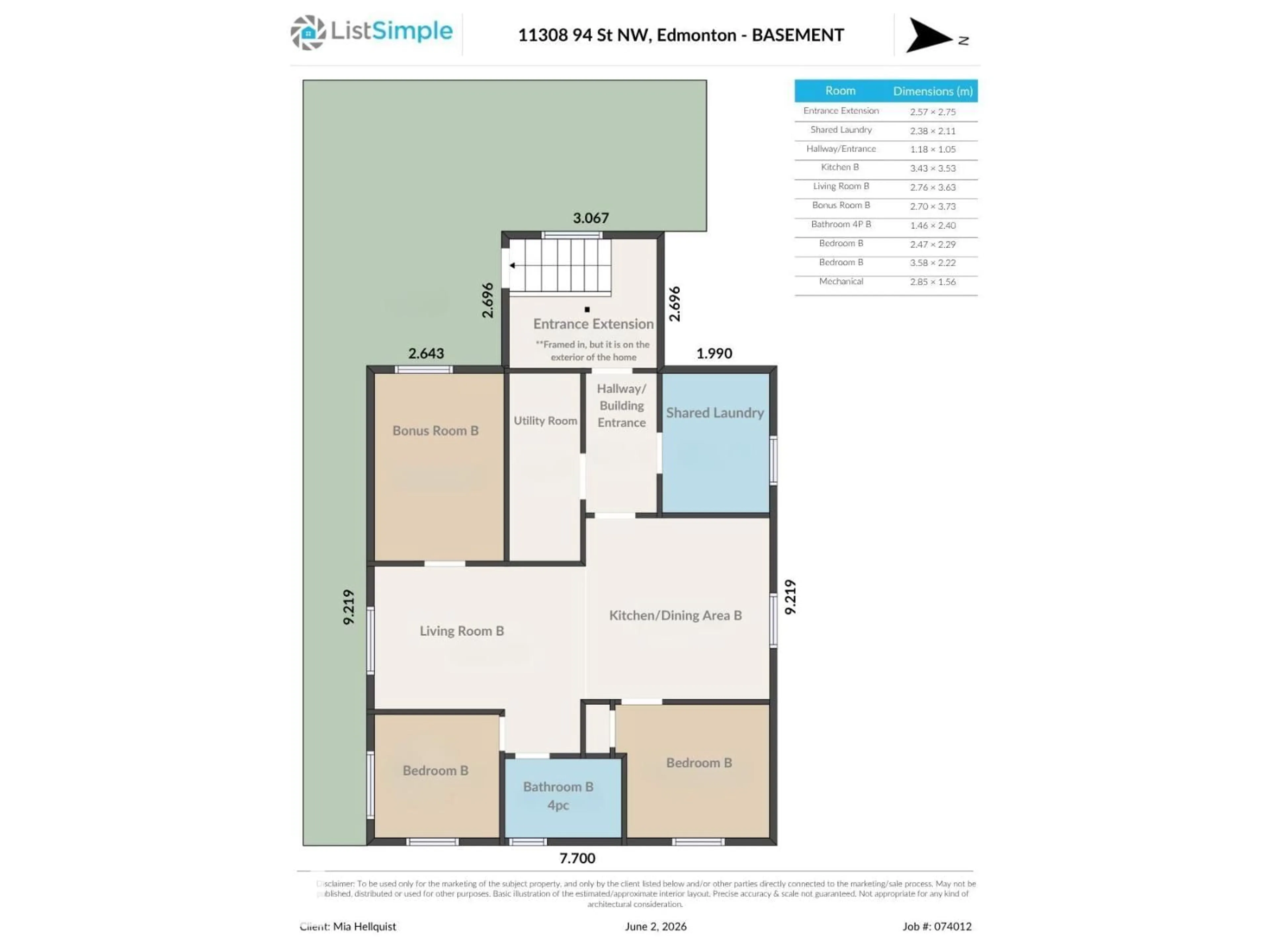 Floor plan for 11308 94 ST, Edmonton Alberta T5G1H3