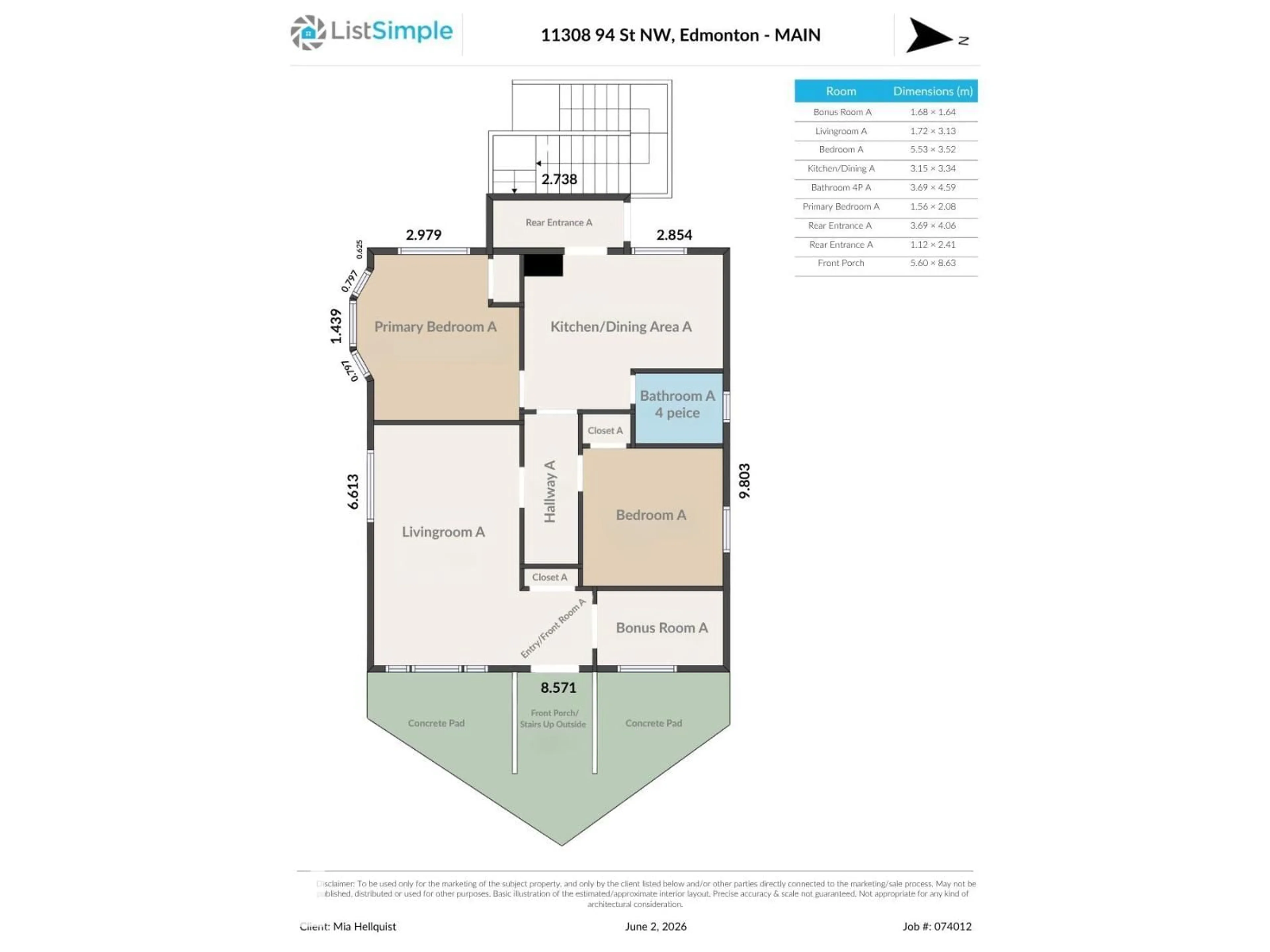 Floor plan for 11308 94 ST, Edmonton Alberta T5G1H3