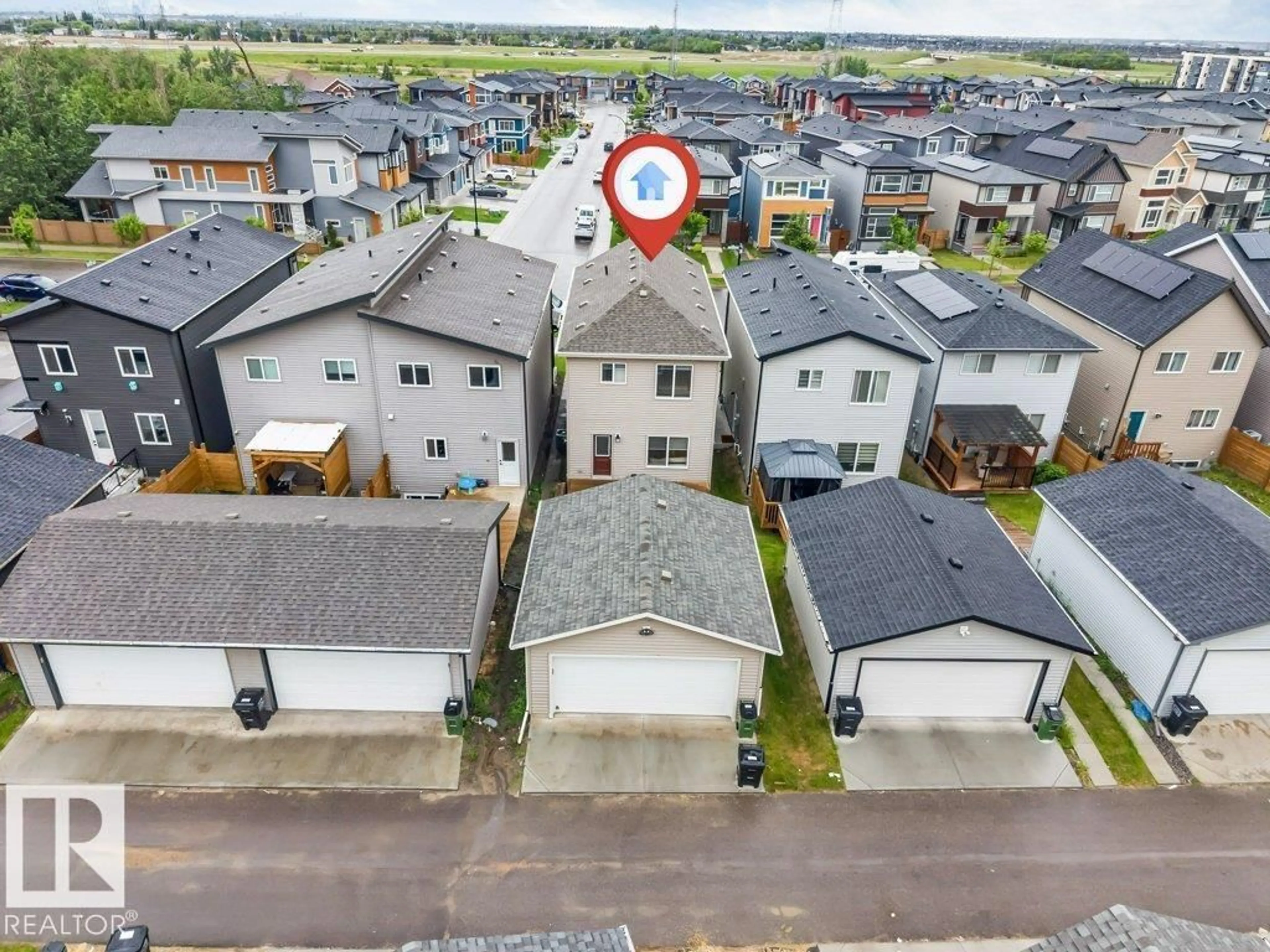 A pic from outside/outdoor area/front of a property/back of a property/a pic from drone, city buildings view from balcony for 213 CHARLESWORTH DR, Edmonton Alberta T6X2W2