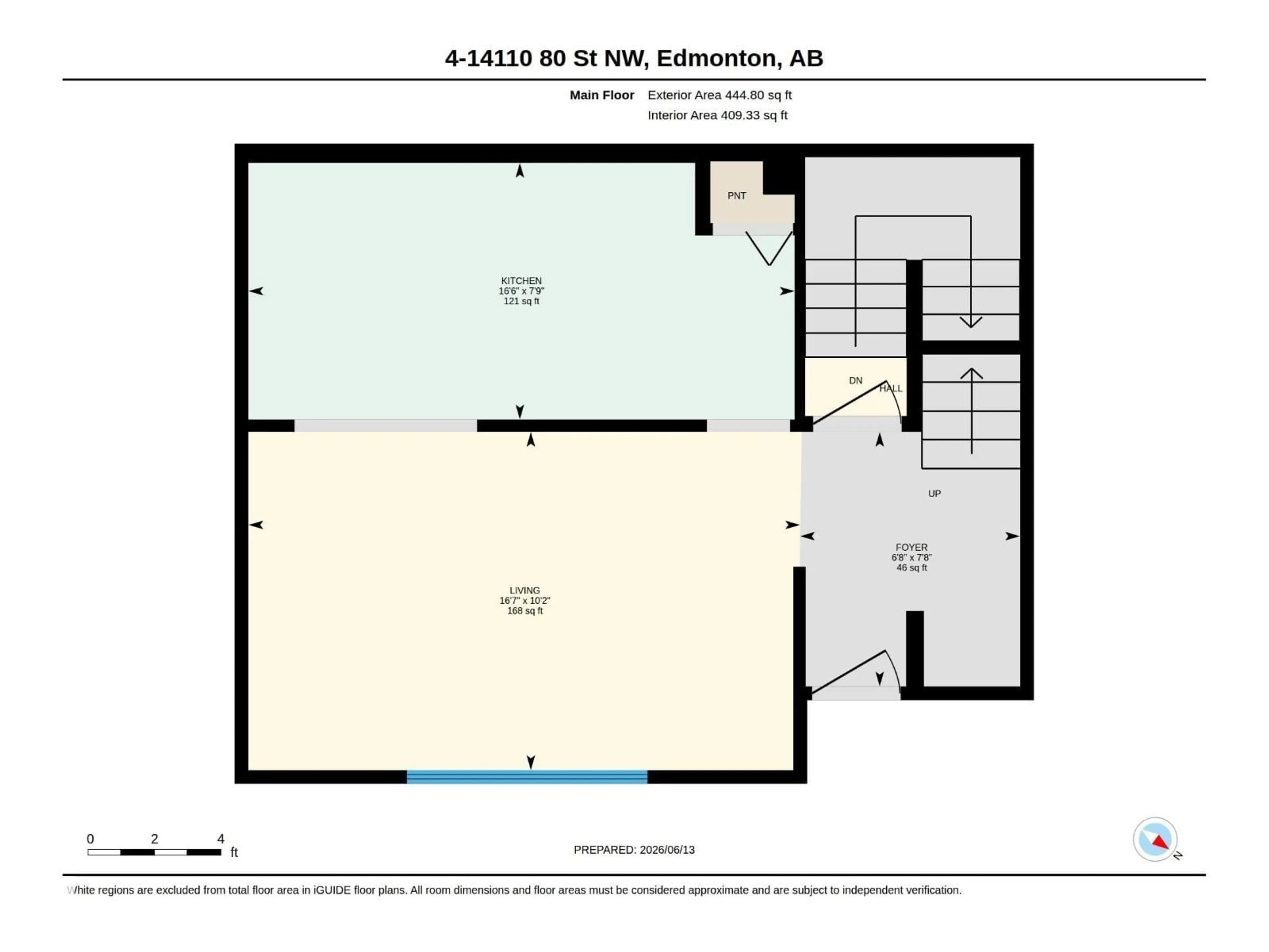 Floor plan for #4 - 14110 80 ST, Edmonton Alberta T5C1L6