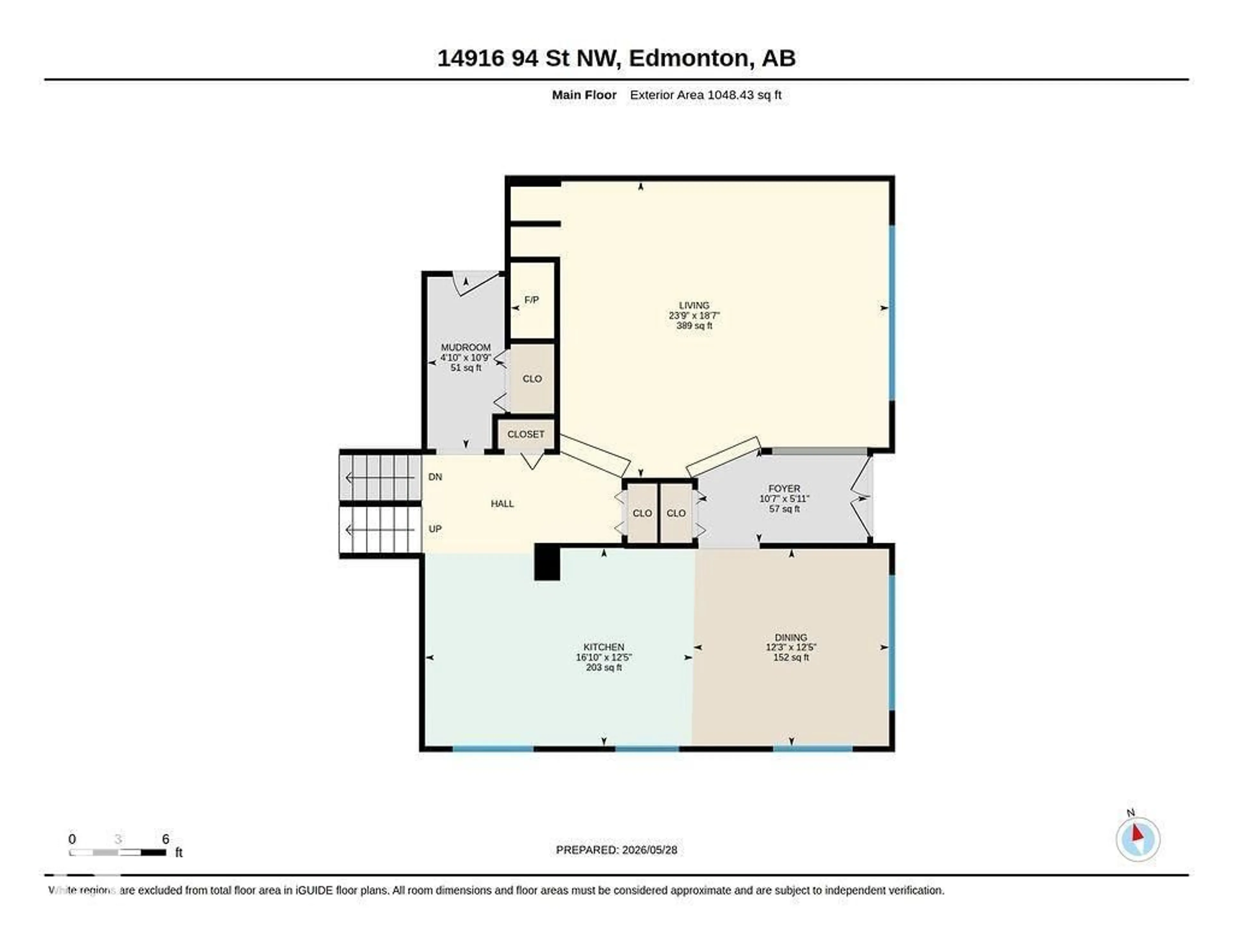 Floor plan for 14916 94 ST, Edmonton Alberta T5E3W6