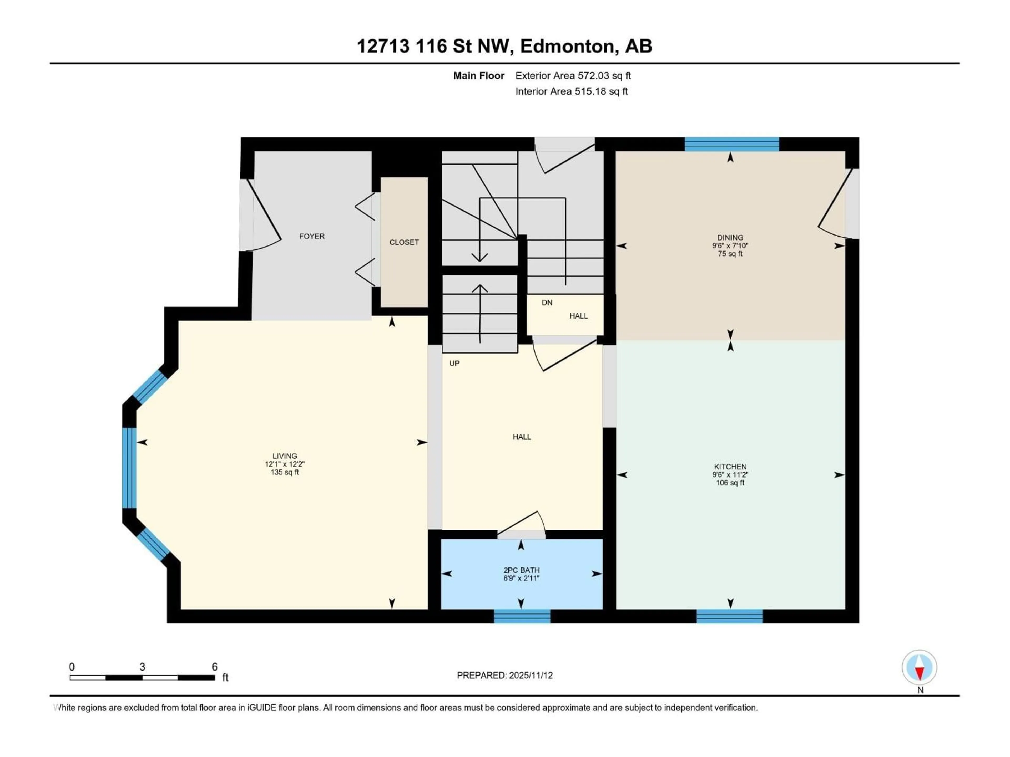 Floor plan for NW - 12713 116 ST, Edmonton Alberta T5E5H1