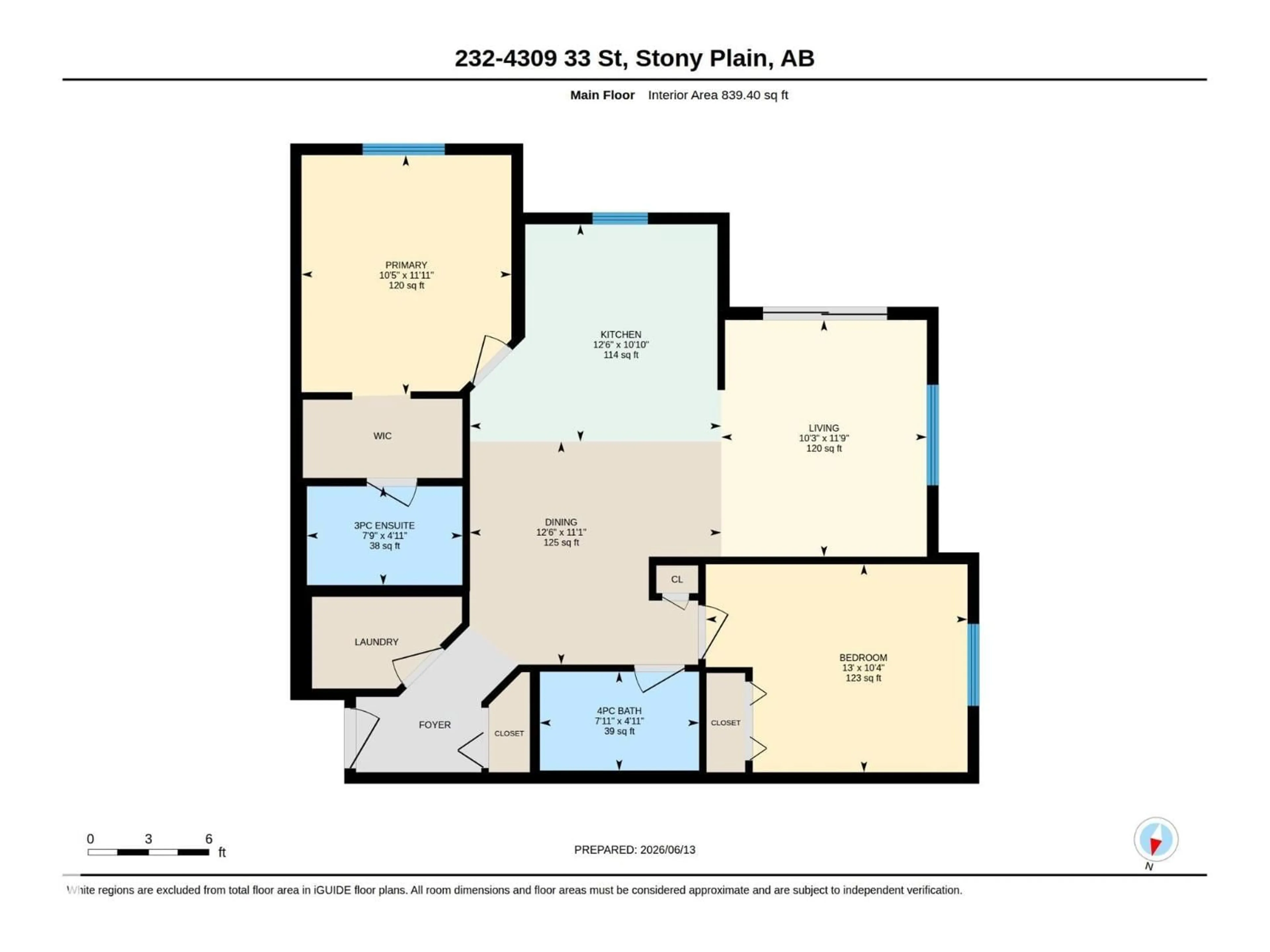 Floor plan for 232 - 4309 33 ST, Stony Plain Alberta T7Z0C4