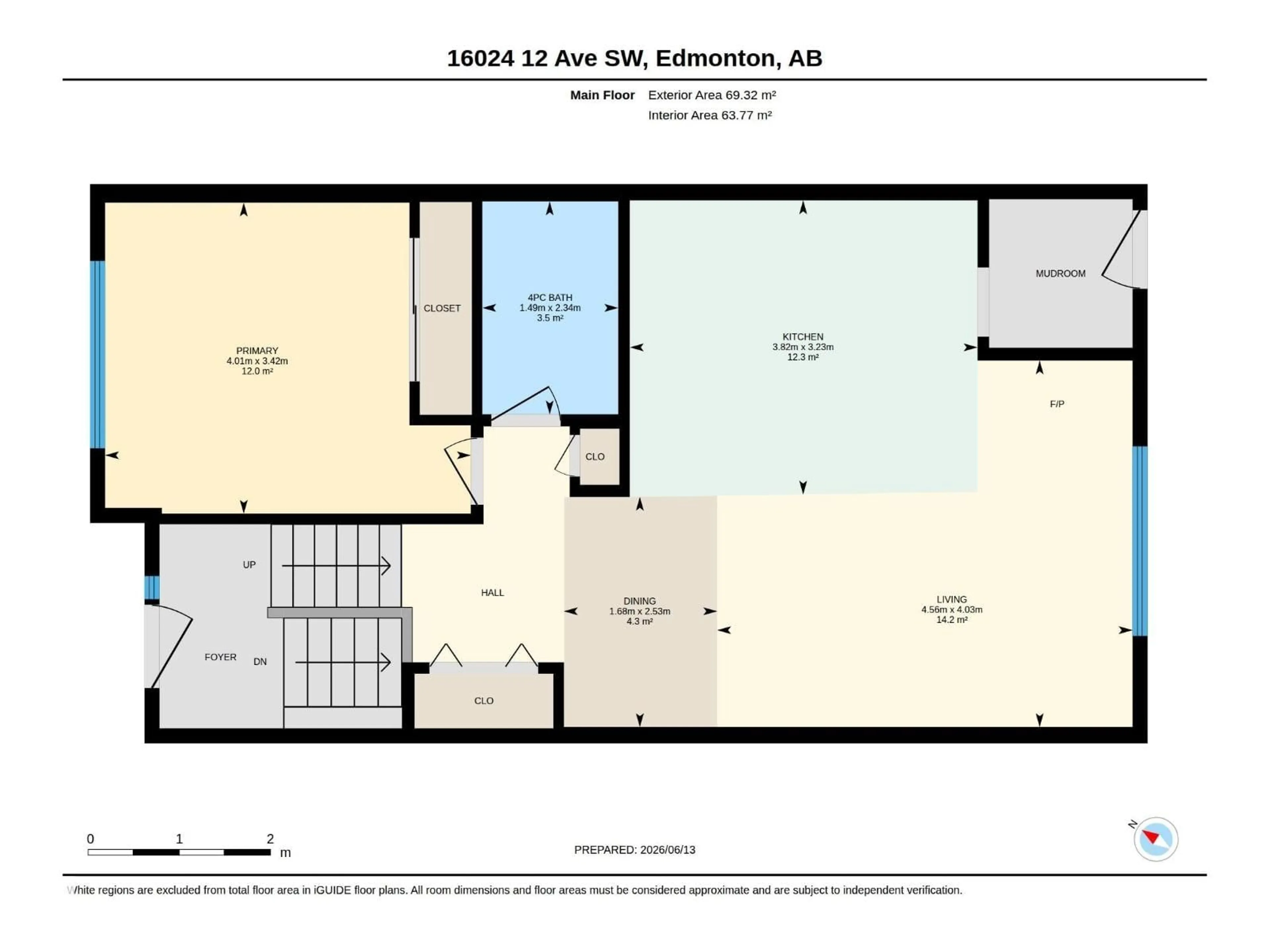 Floor plan for 16024 12 AV, Edmonton Alberta T6W2W6