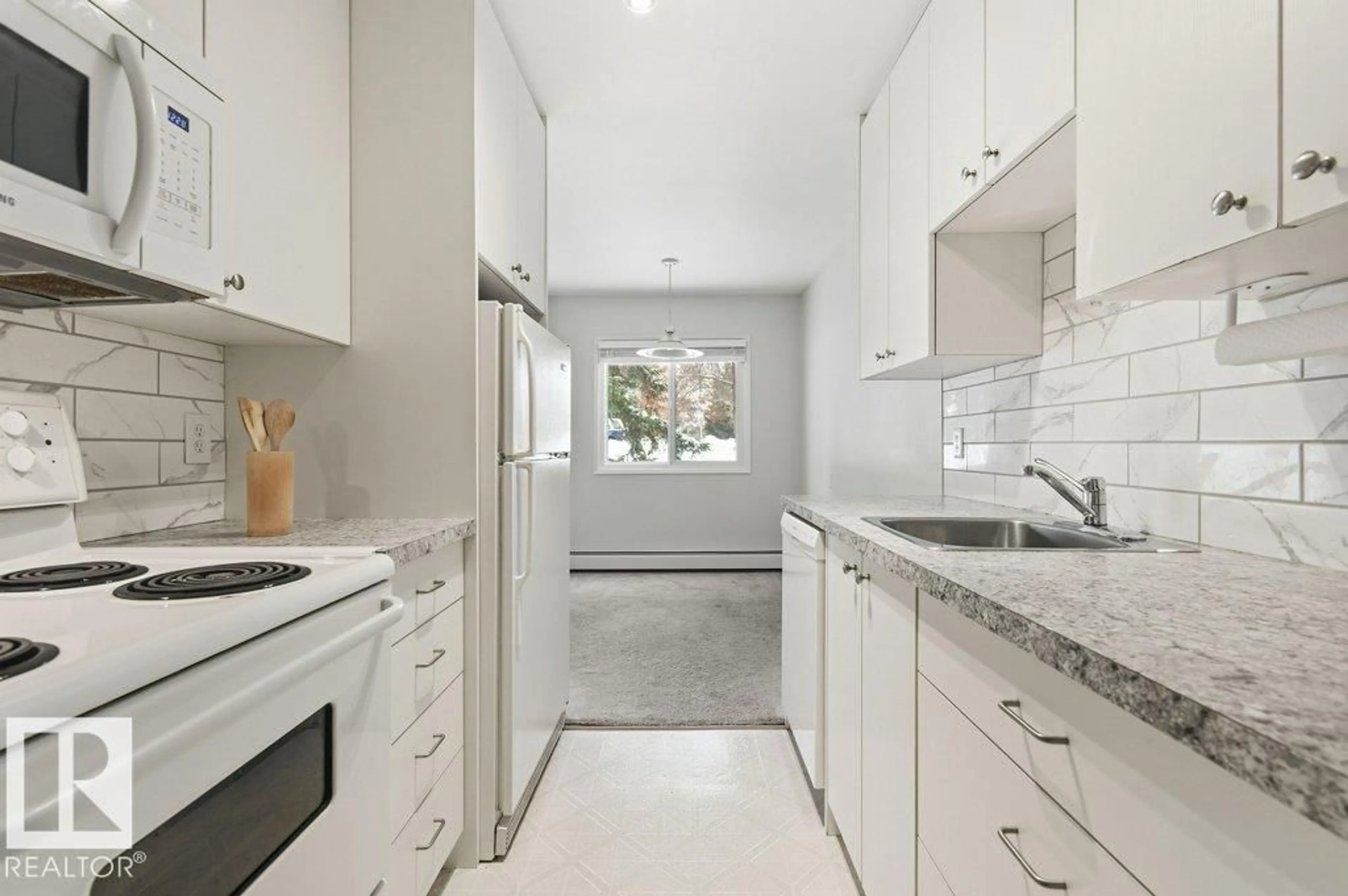 Standard kitchen, ceramic/tile floor for #124 - 5730 RIVERBEND RD, Edmonton Alberta T6H4T4