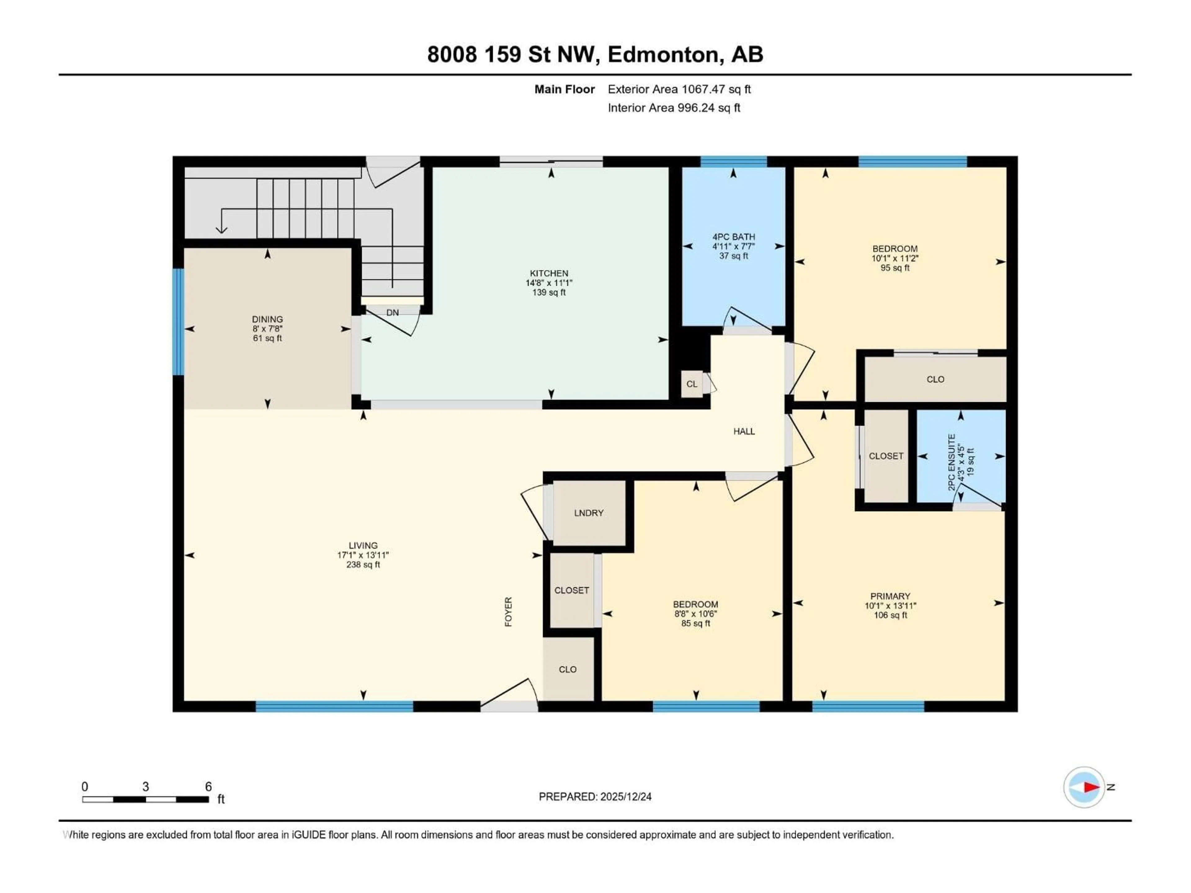 Floor plan for NW - 8008 159 ST, Edmonton Alberta T5R2E4