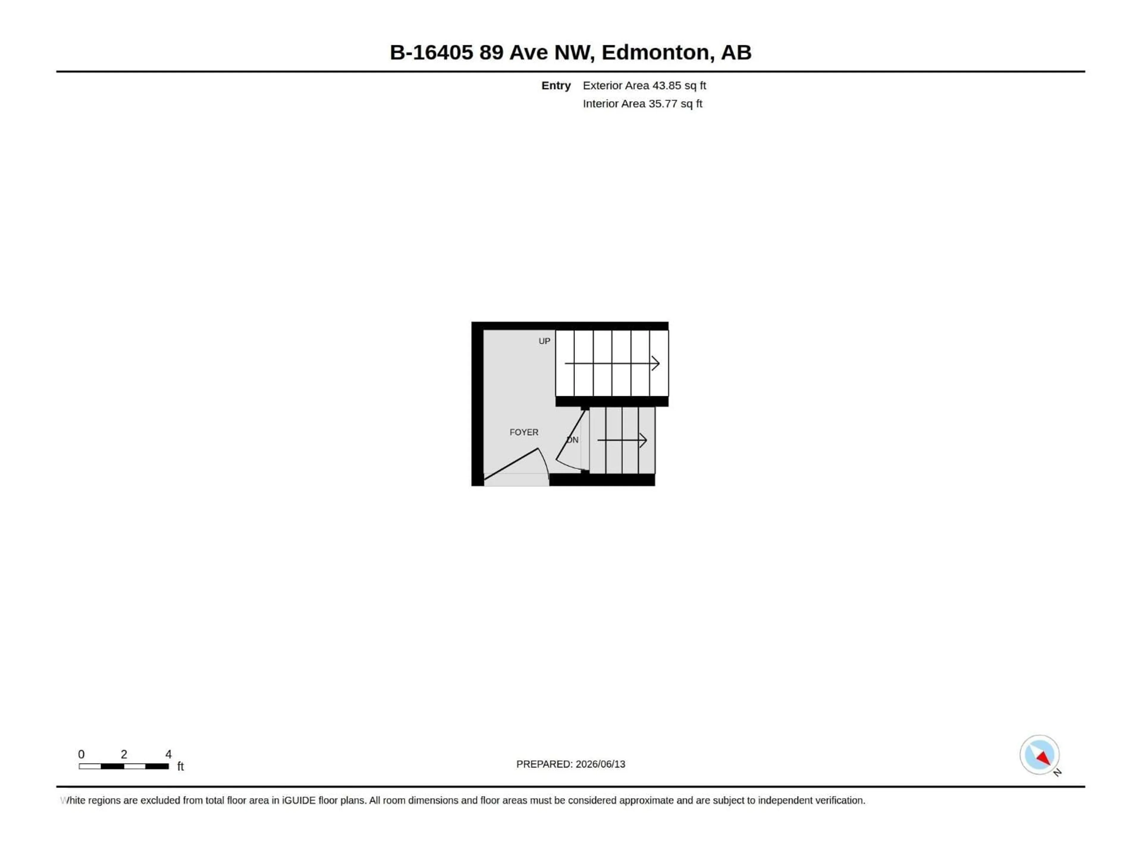Floor plan for B - 16405 89 AV NW, Edmonton Alberta T5R4S1