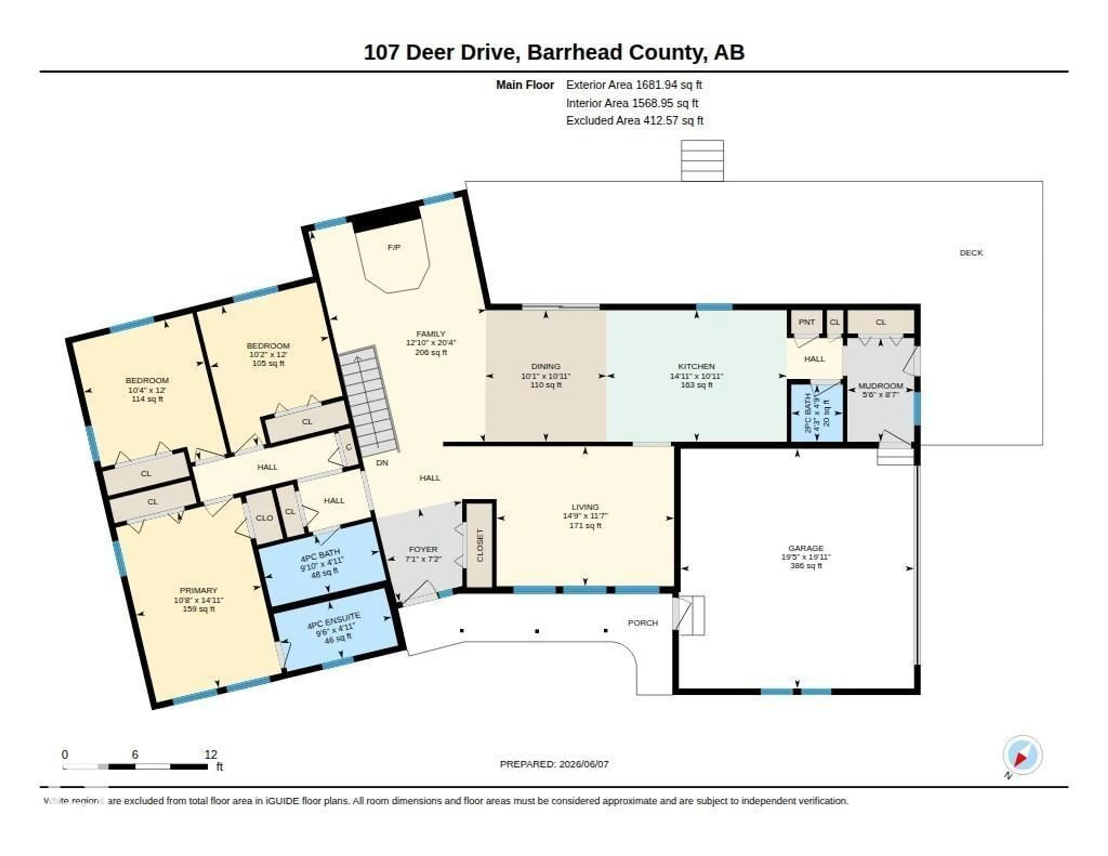 Floor plan for 107 - 59329 RGE RD 51, Rural Barrhead County Alberta T7N1N8