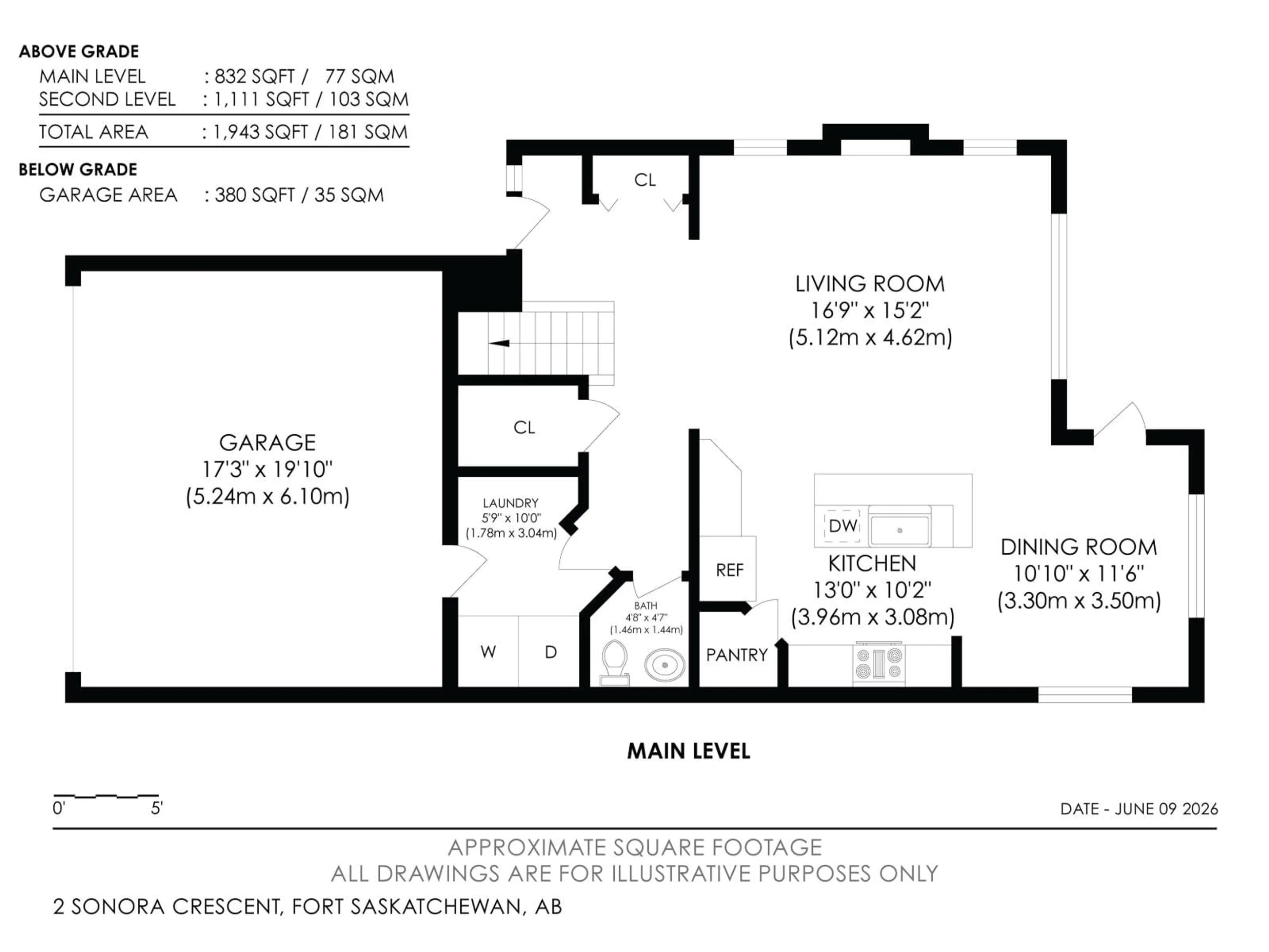 Floor plan for 2 SONORA, Fort Saskatchewan Alberta T8L0G1