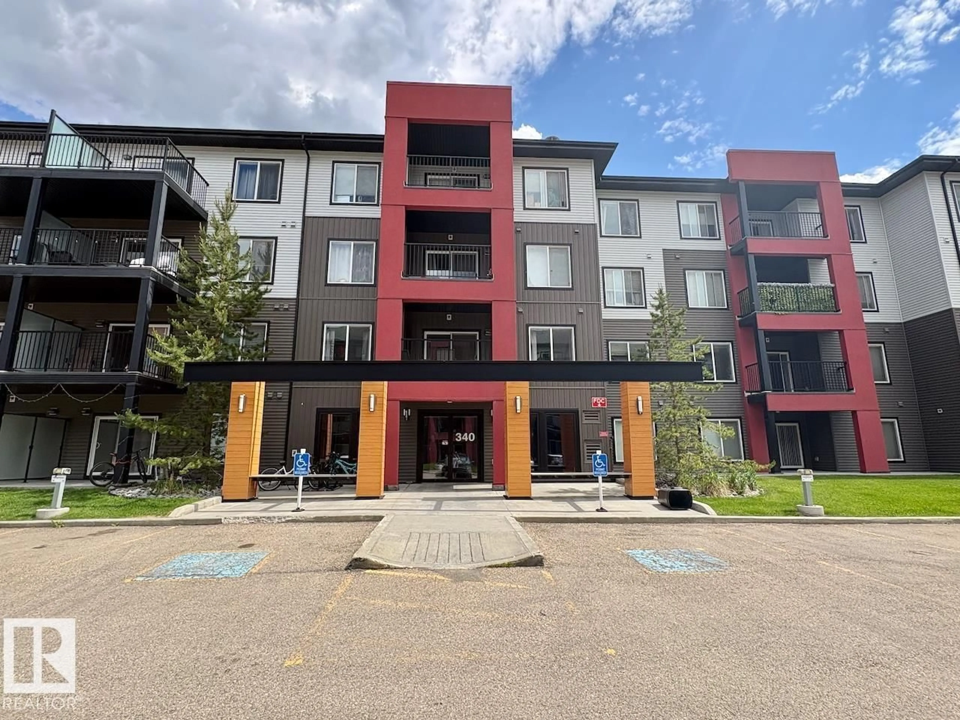 A pic from outside/outdoor area/front of a property/back of a property/a pic from drone, unknown for #408 - 340 WINDERMERE RD, Edmonton Alberta T6W2P2