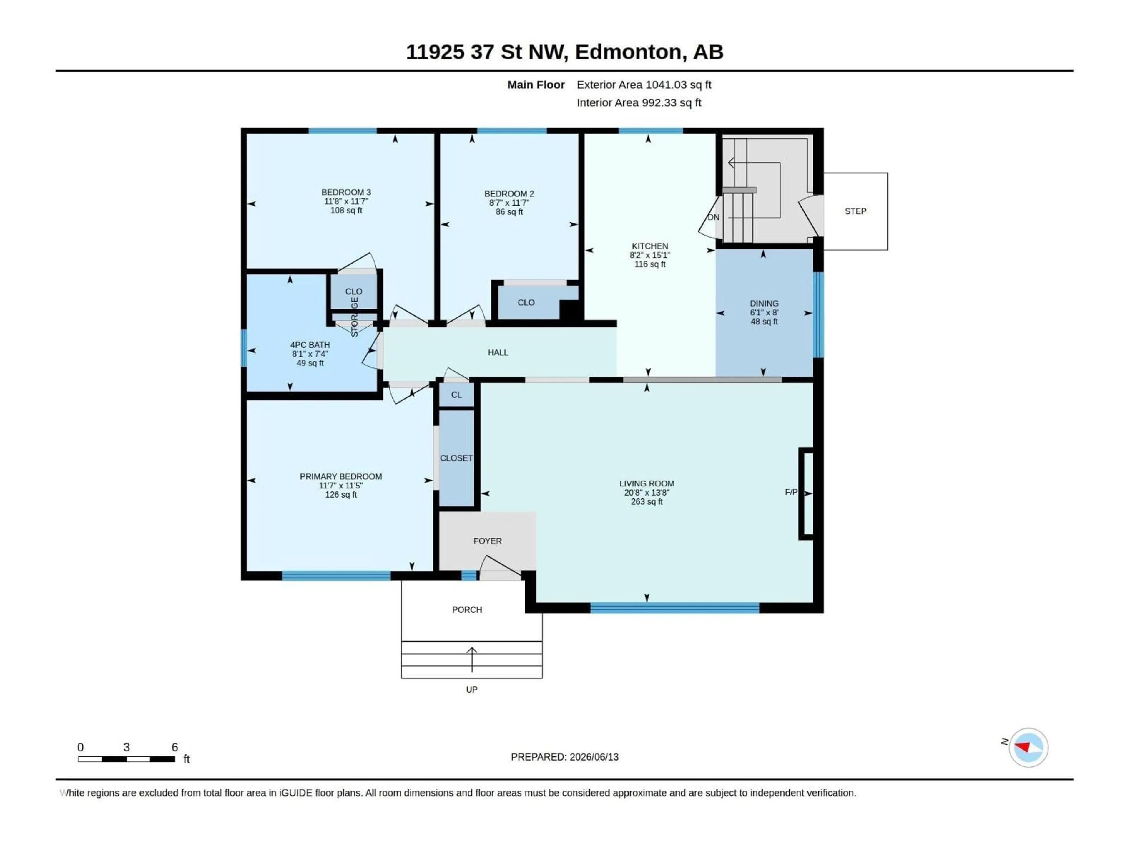 Floor plan for NW - 11925 37 ST, Edmonton Alberta T5W2B9